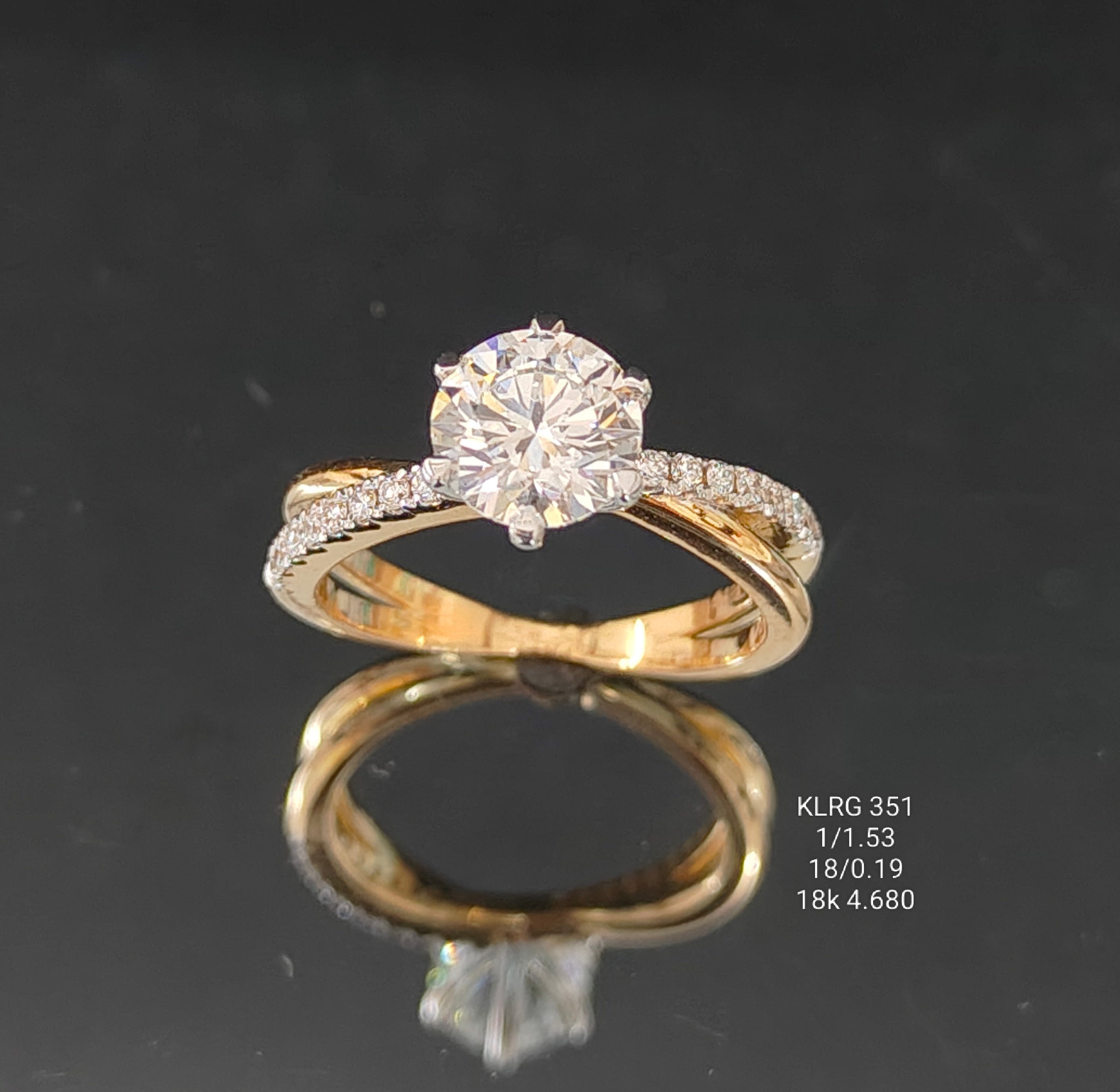 1.72Ct RING solitaire diamonds 18K