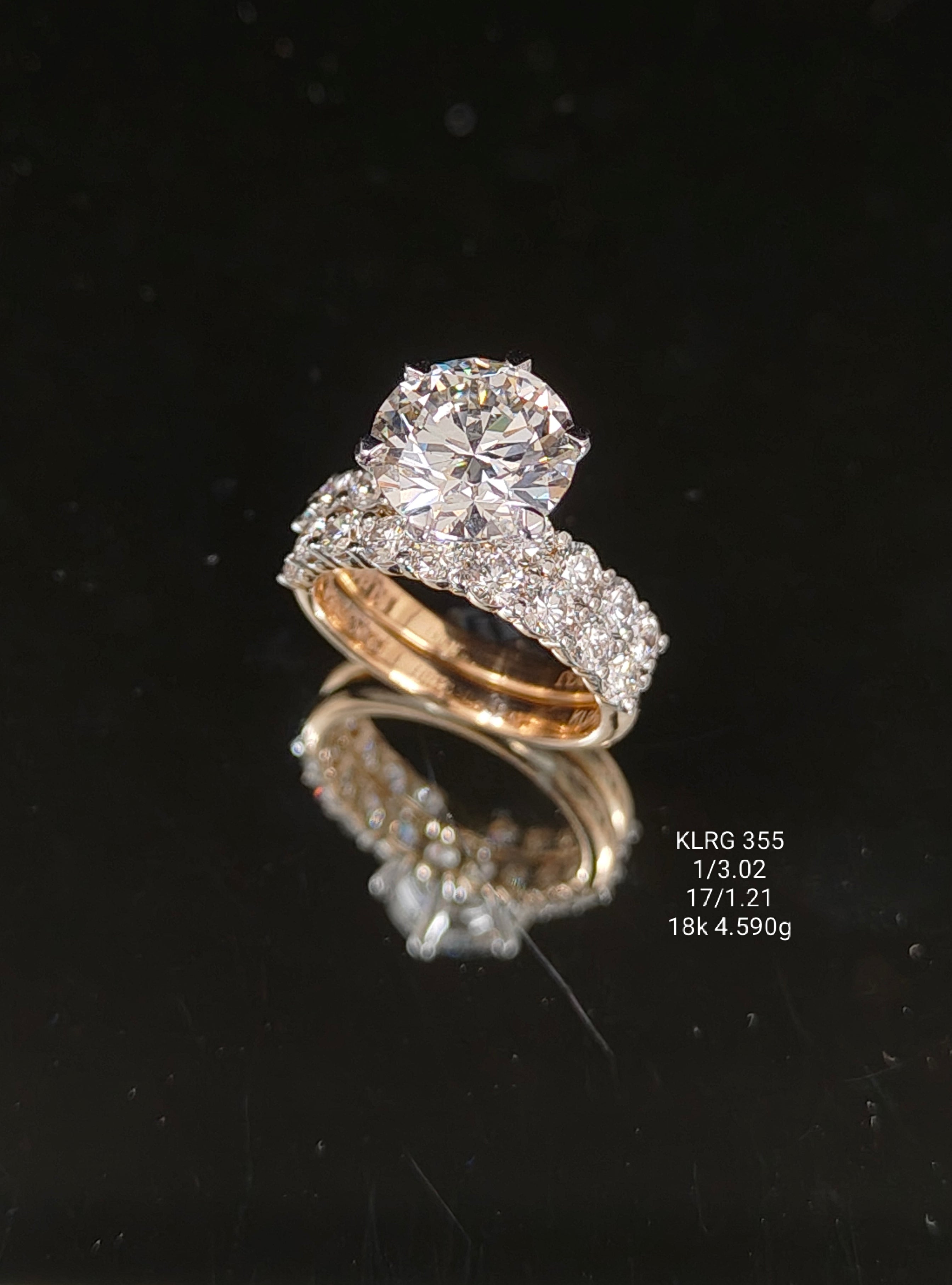 4.22Ct RING solitaire diamonds 18K