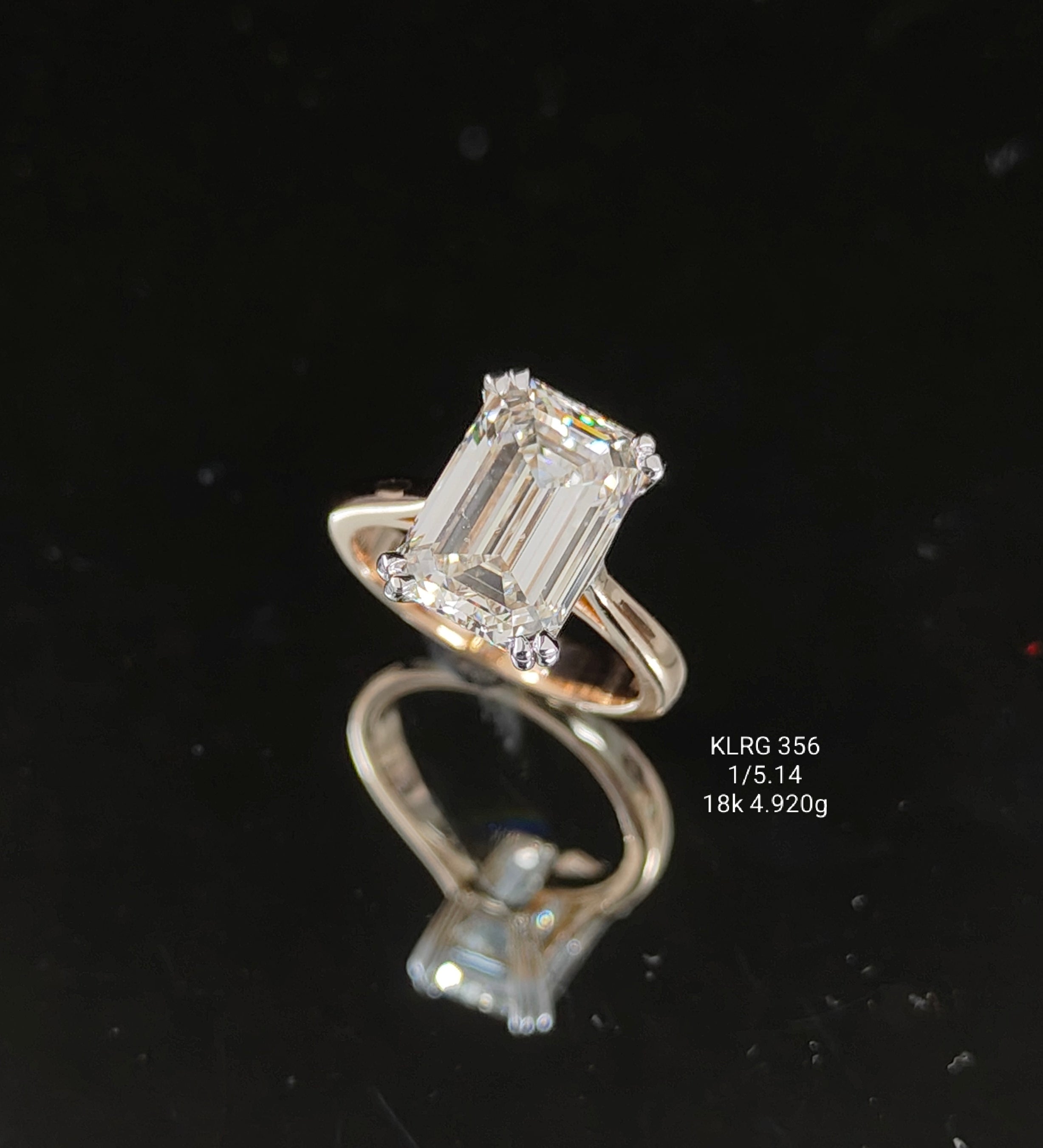 5.14Ct RING Solitaire Diamond 18K