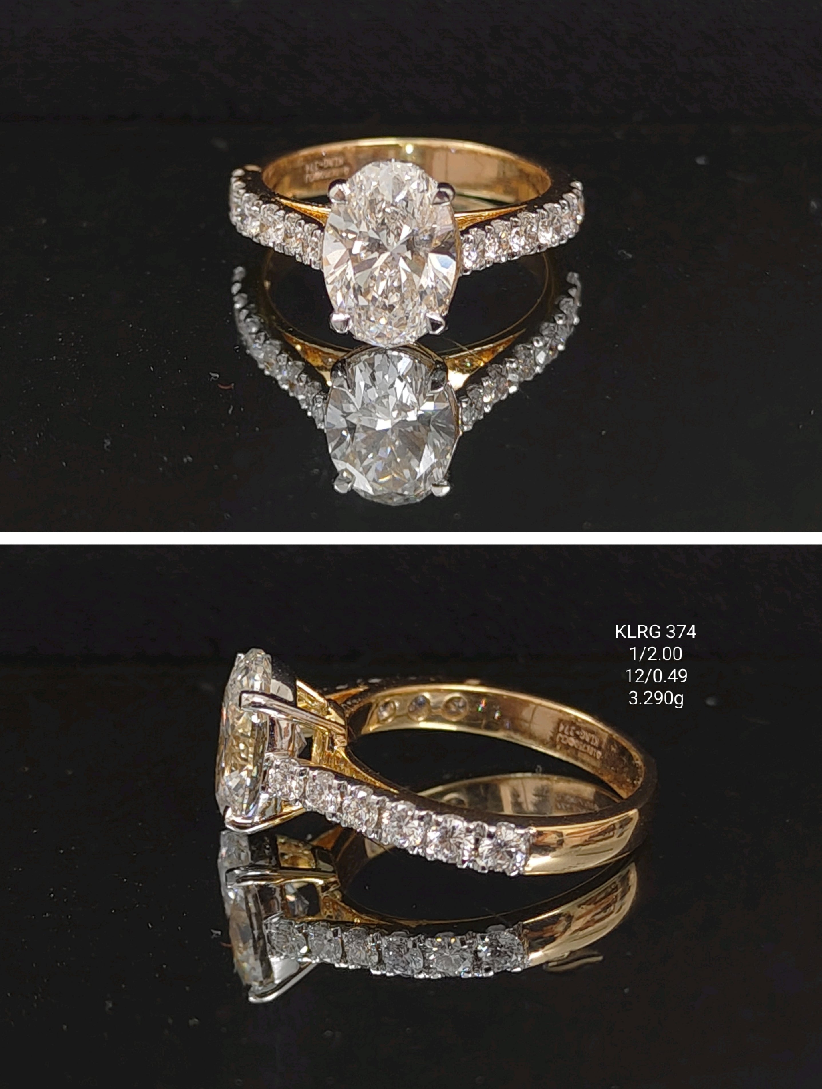 2.49Ct RING Small round diamonds 18K