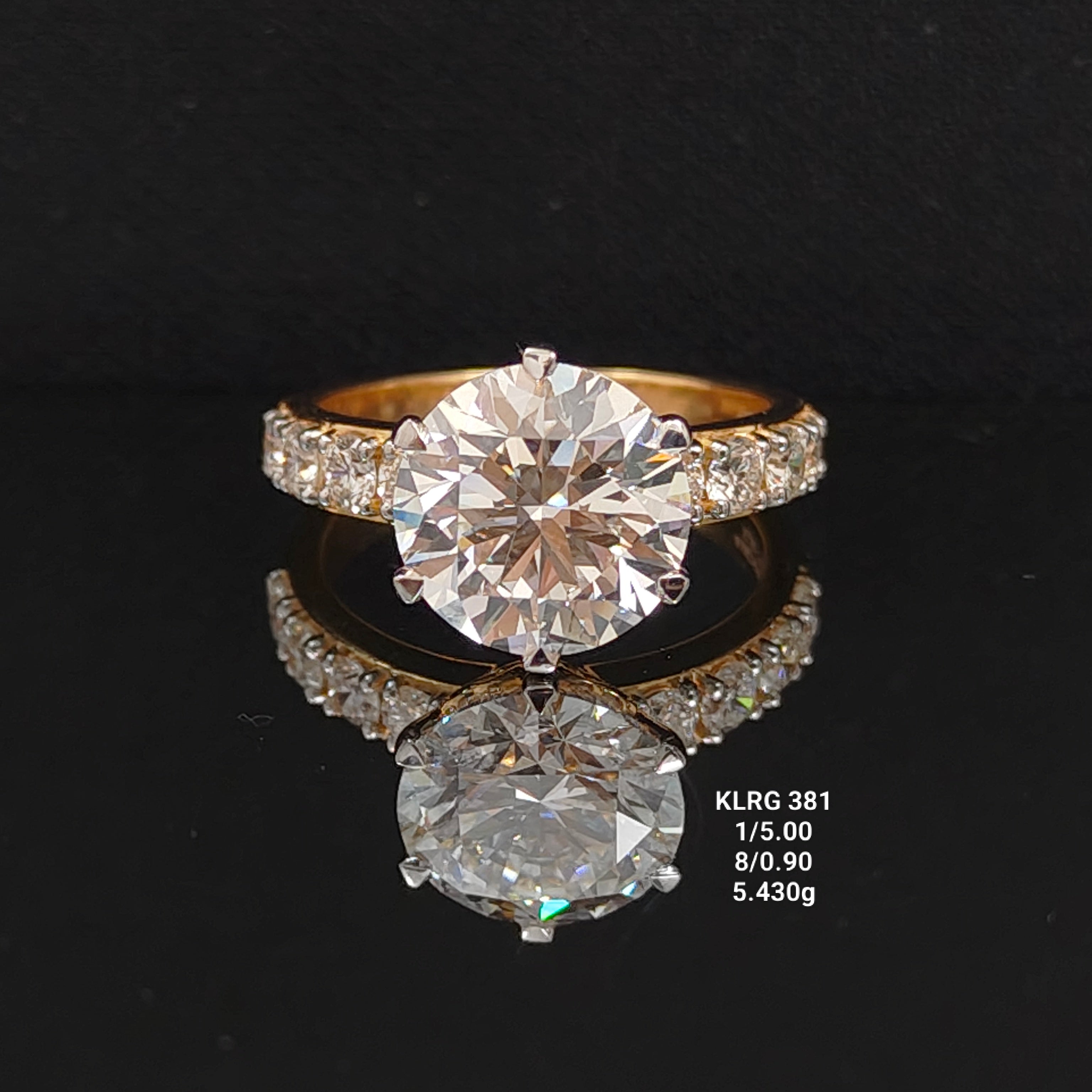 5.9Ct RING solitaire diamonds 18K
