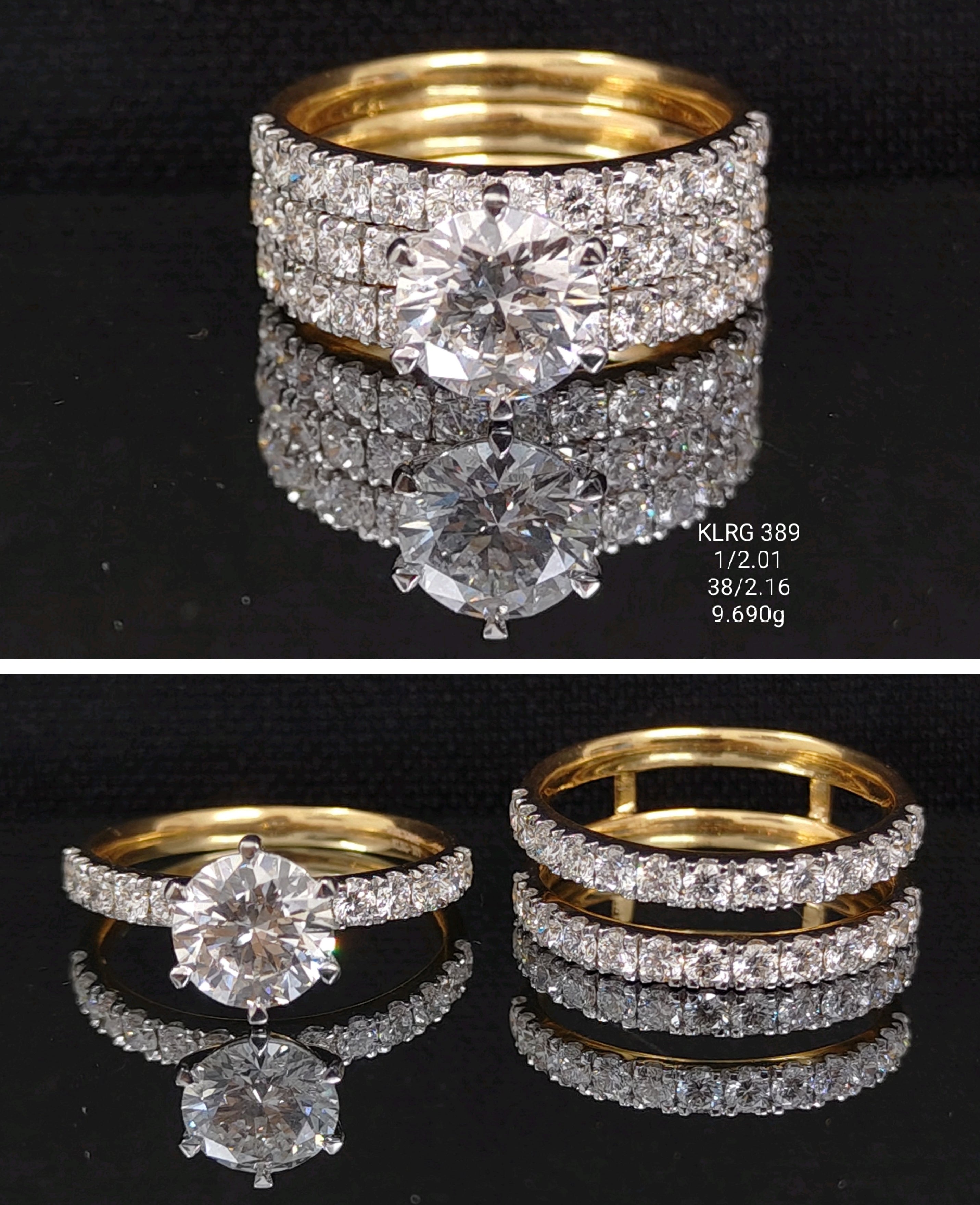 4.17Ct RING solitaire diamonds 18K
