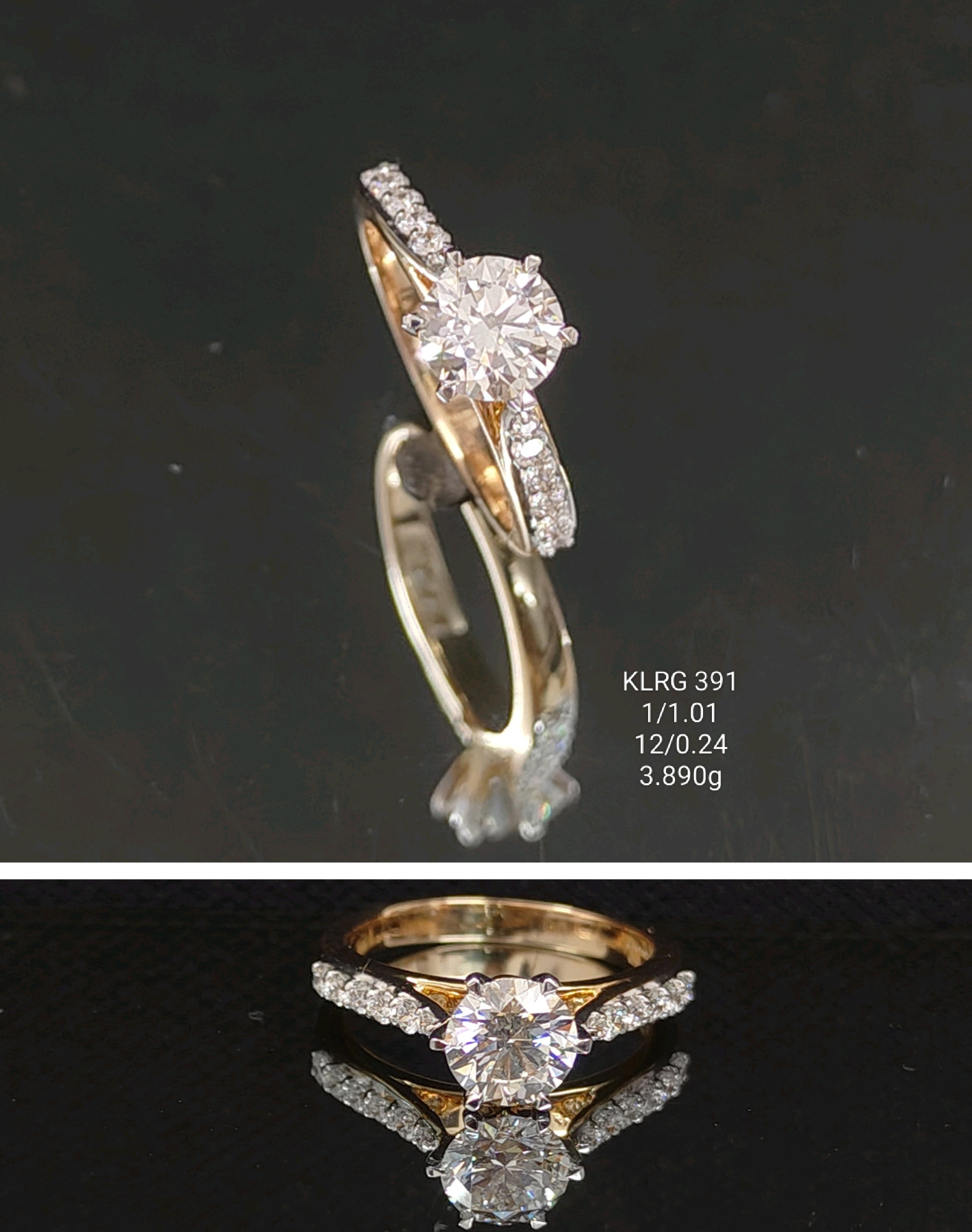 1.28Ct RING solitaire diamonds 18K