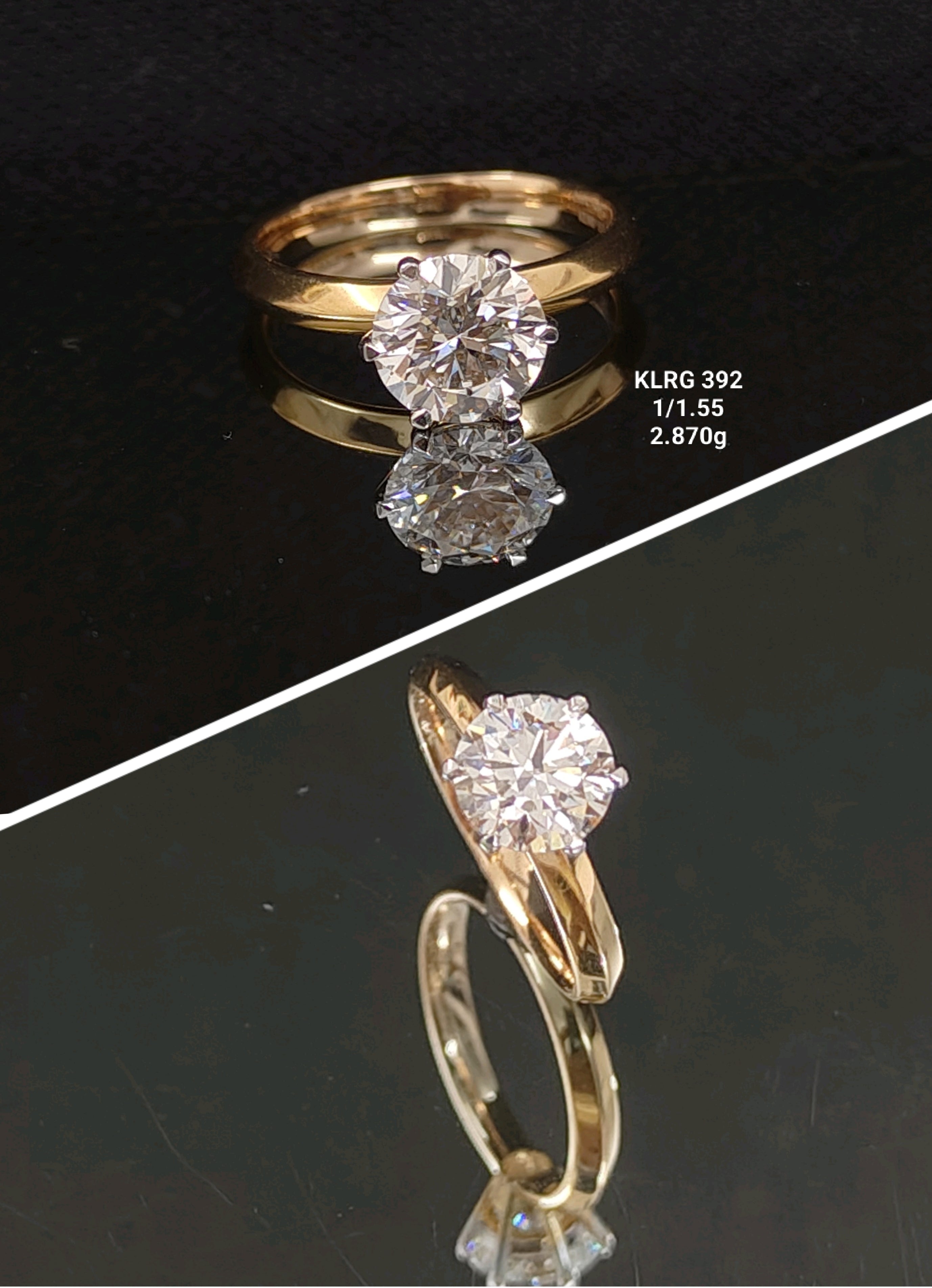 1.55Ct RING solitaire diamonds 18K