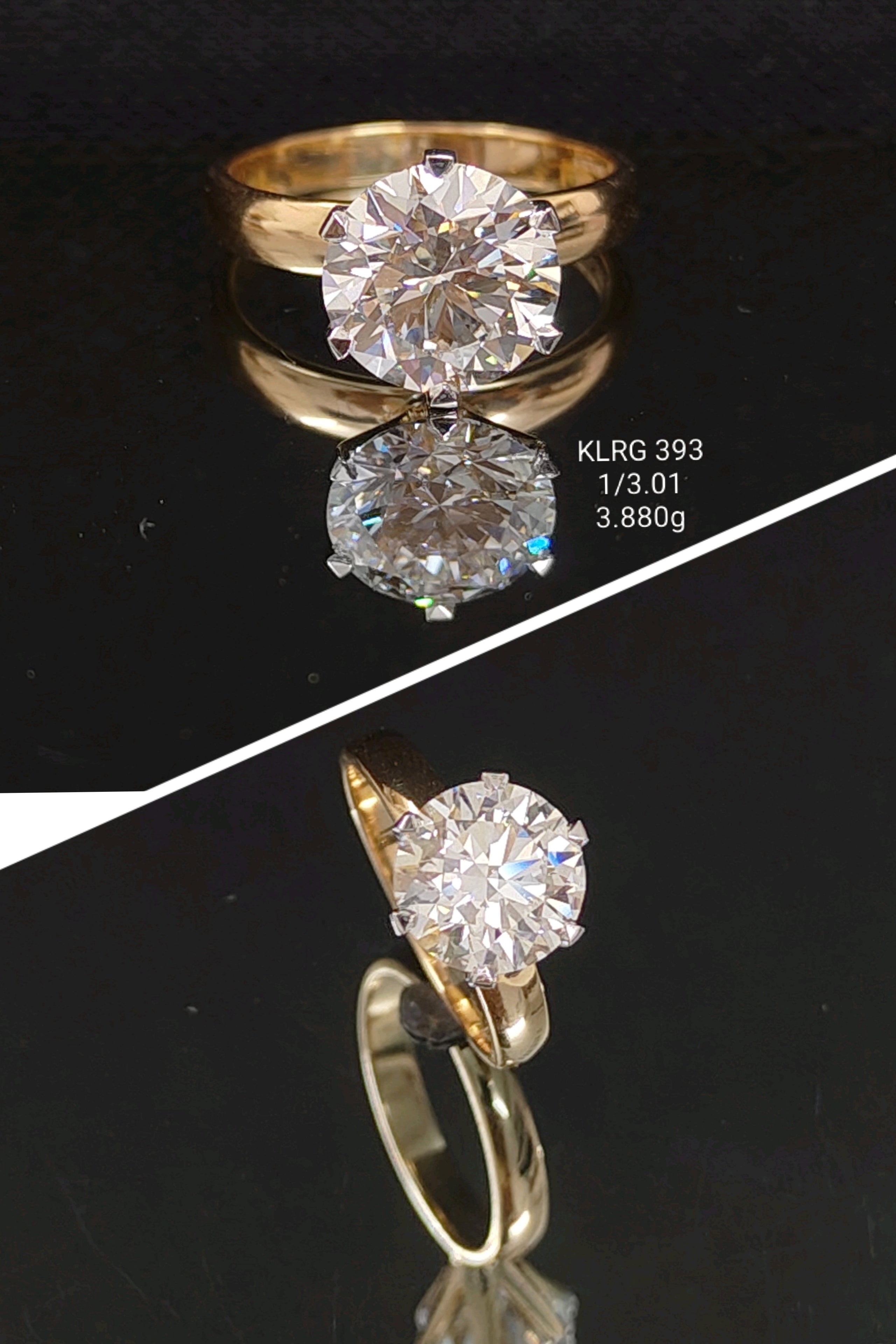 3.01Ct RING solitaire diamonds 18K