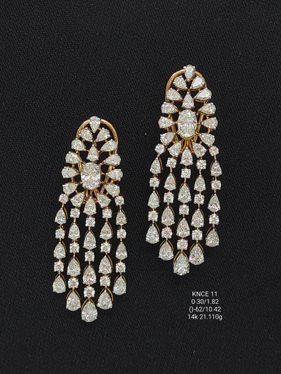 12.24 Ct of NECKLACE EARING of Small Round Shaped Diamonds  14K