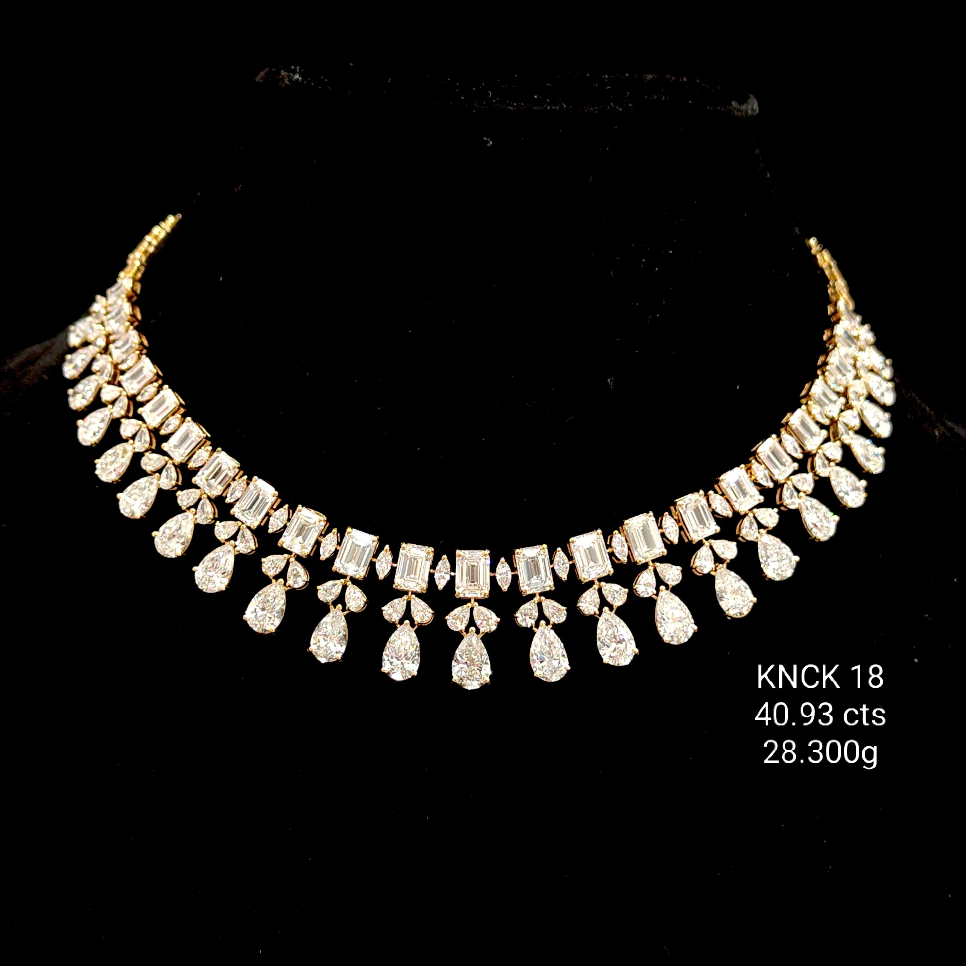 40.93Ct NECKLACE MIX shape  diamonds 14K