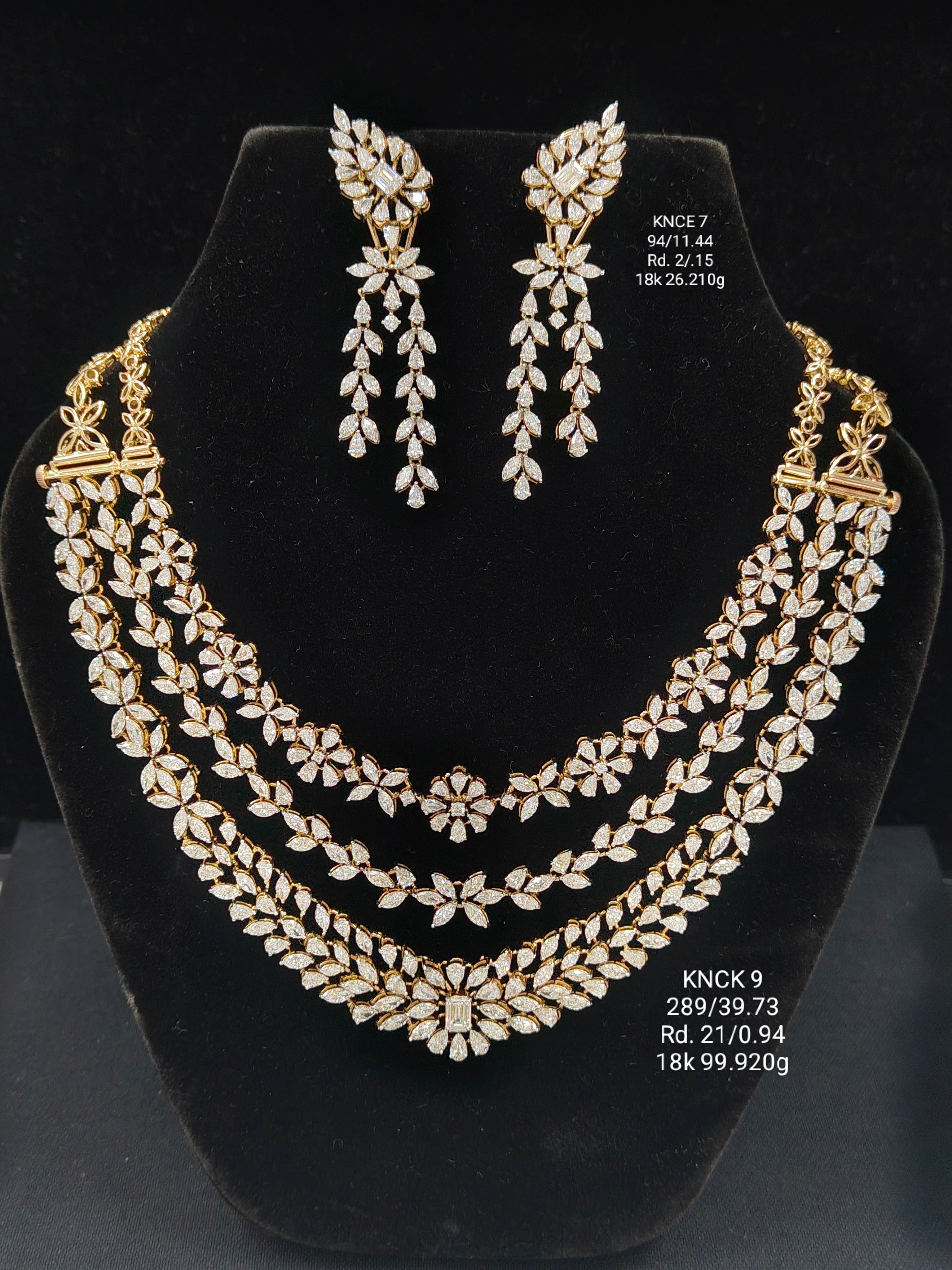 40.17Ct NECKLACE Small round diamonds 14K