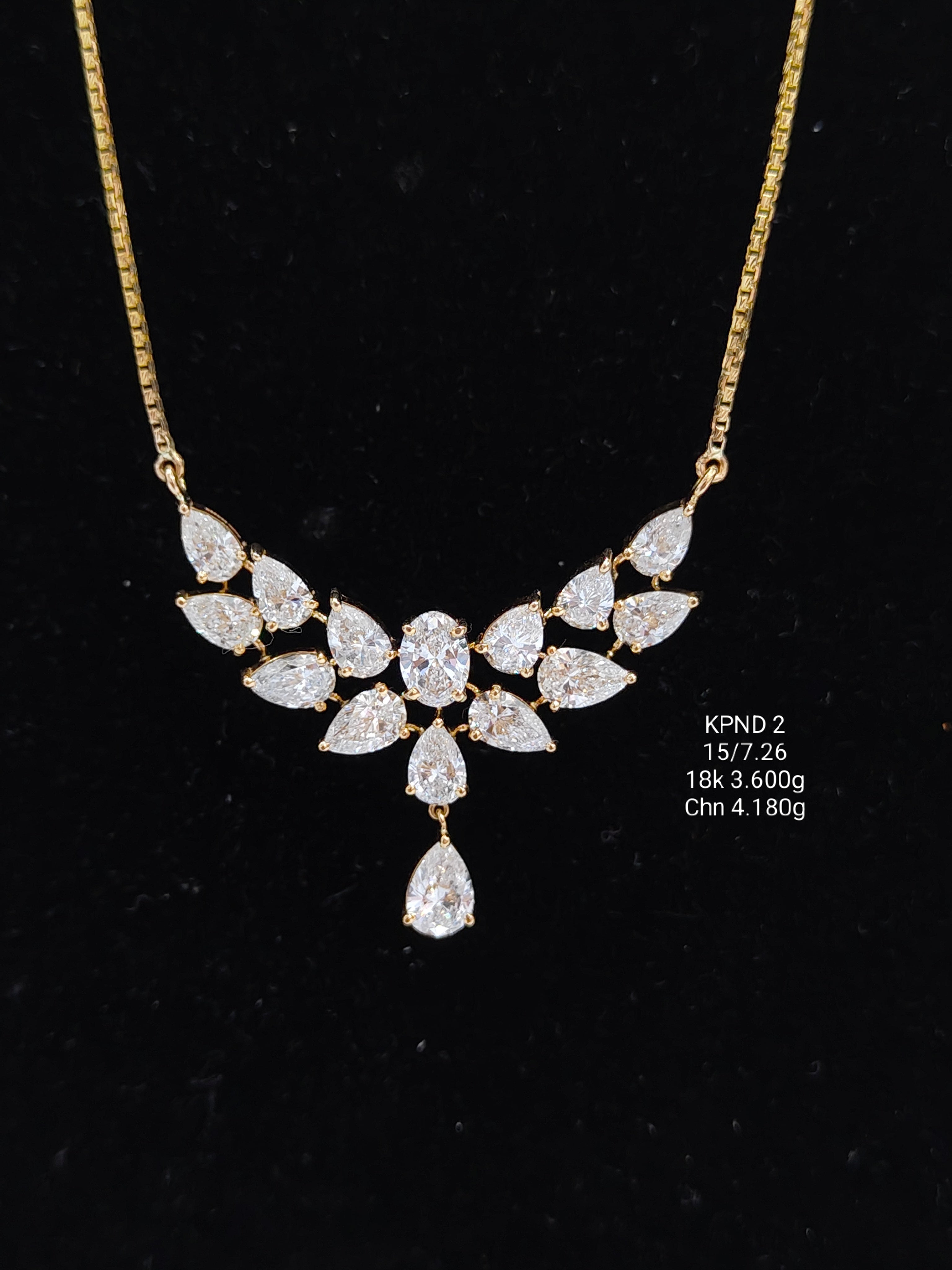 7.26Ct PENDANT MIX shape  diamonds 18K