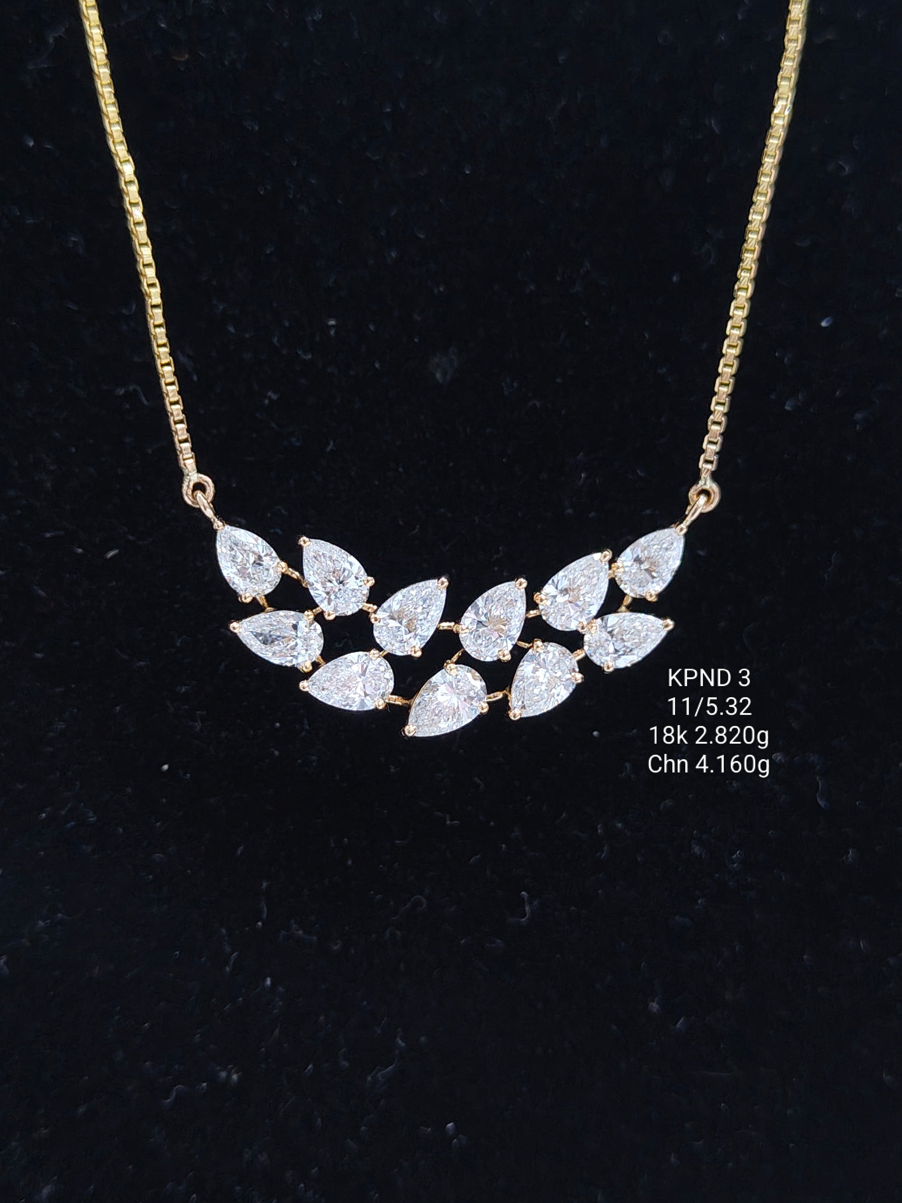 5.32Ct PENDANT MIX shape  diamonds 18K