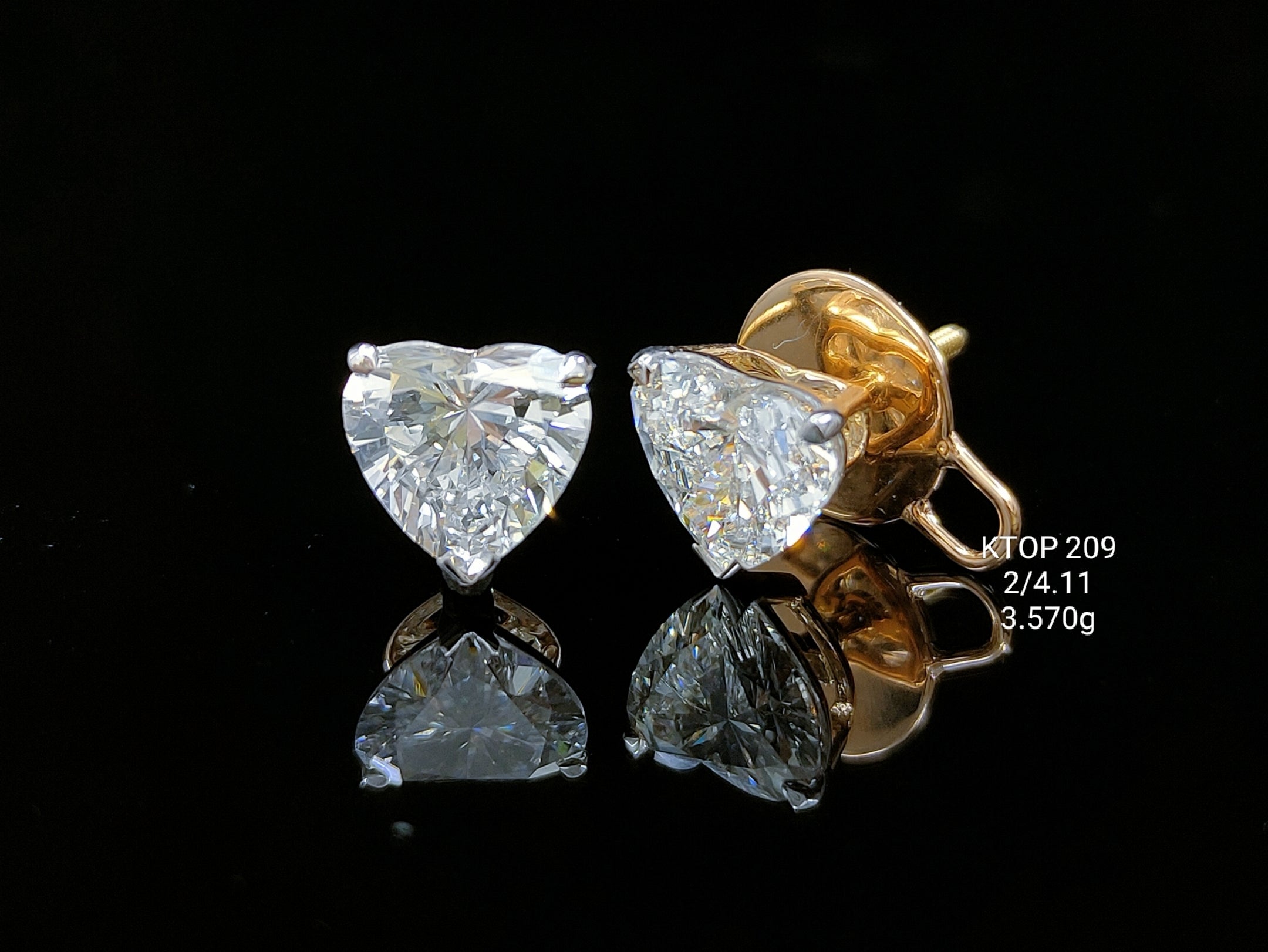4.11Ct TOPS solitaire diamonds 18K