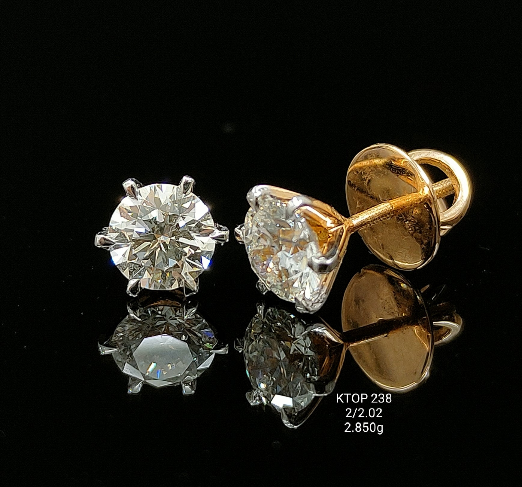 2.02Ct TOPS solitaire diamonds 18K