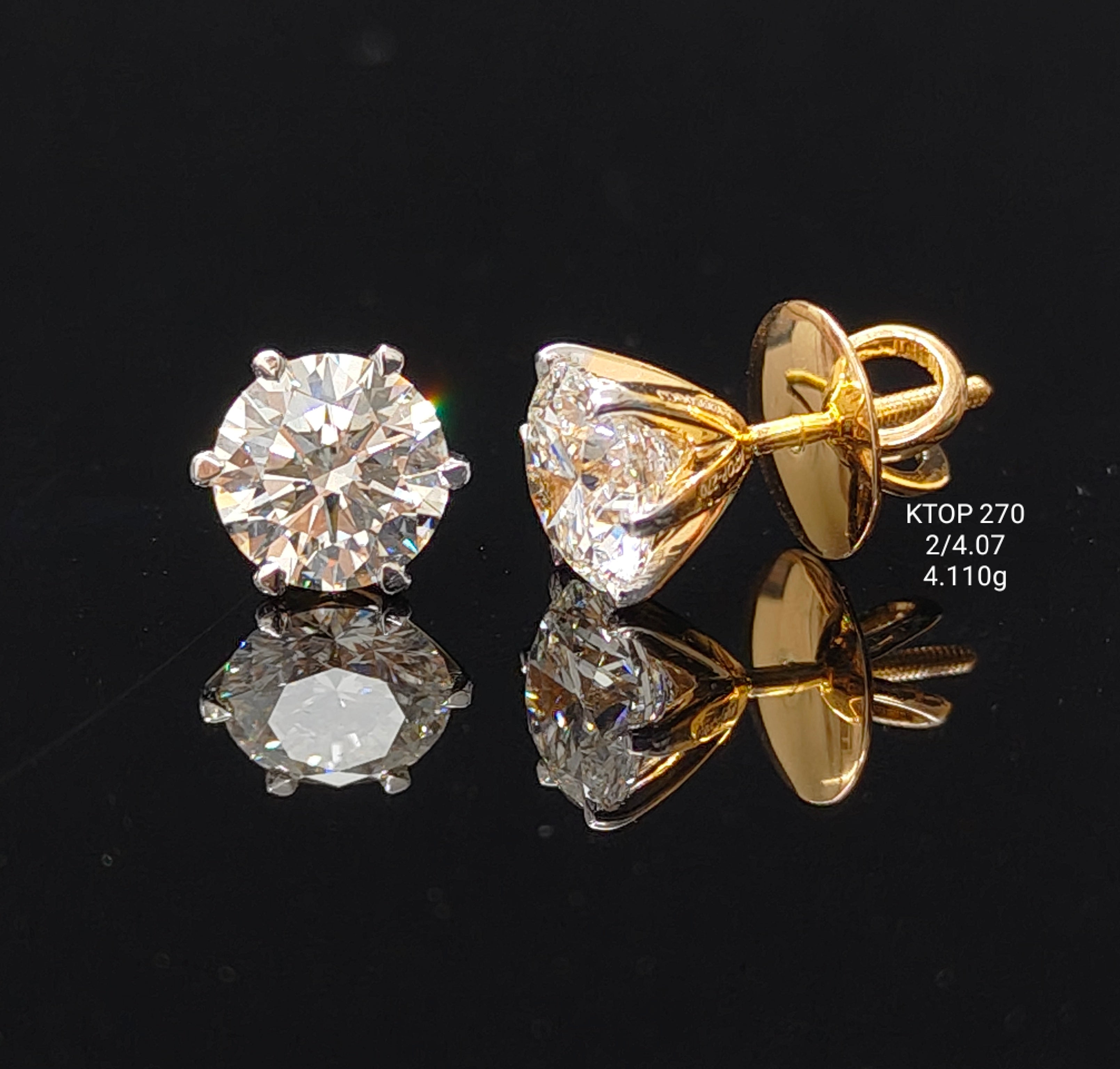 4.07Ct TOPS solitaire diamonds 18K