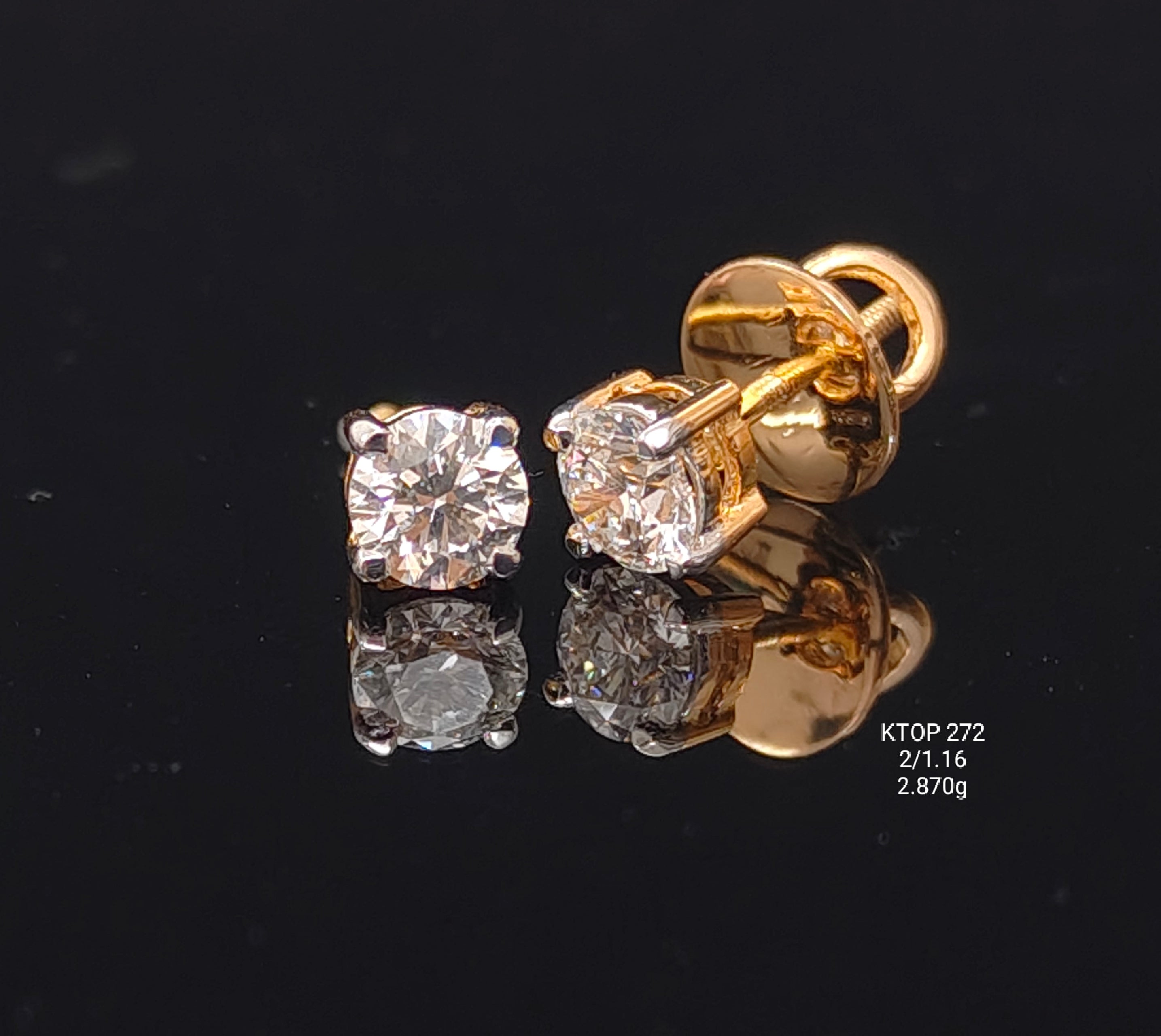 1.16Ct Of Earnings With Purity Of 18K