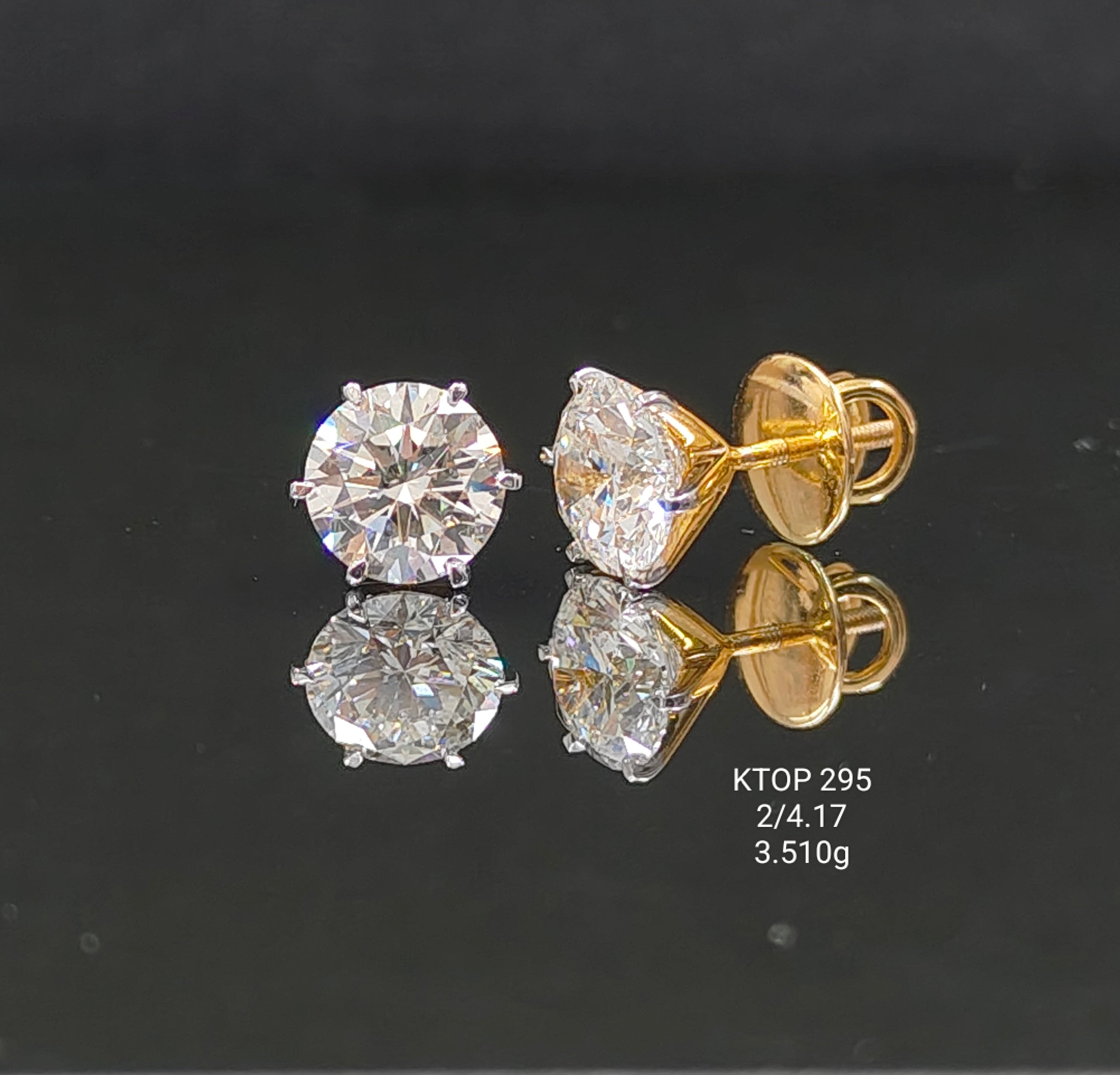 4.17Ct TOPS solitaire diamonds 18K