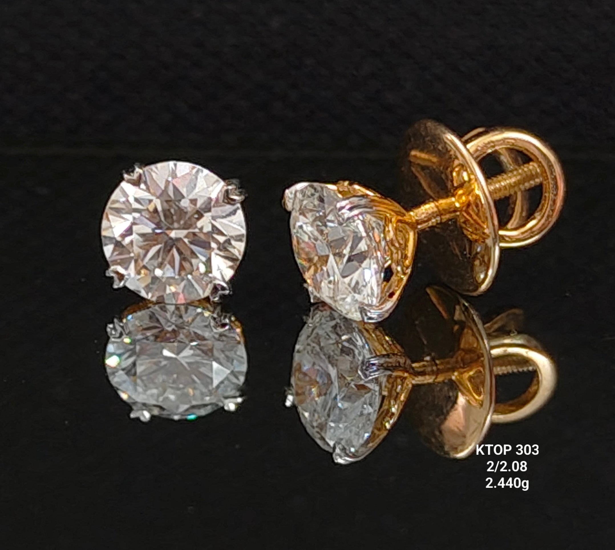 2.08Ct TOPS solitaire diamonds 18K