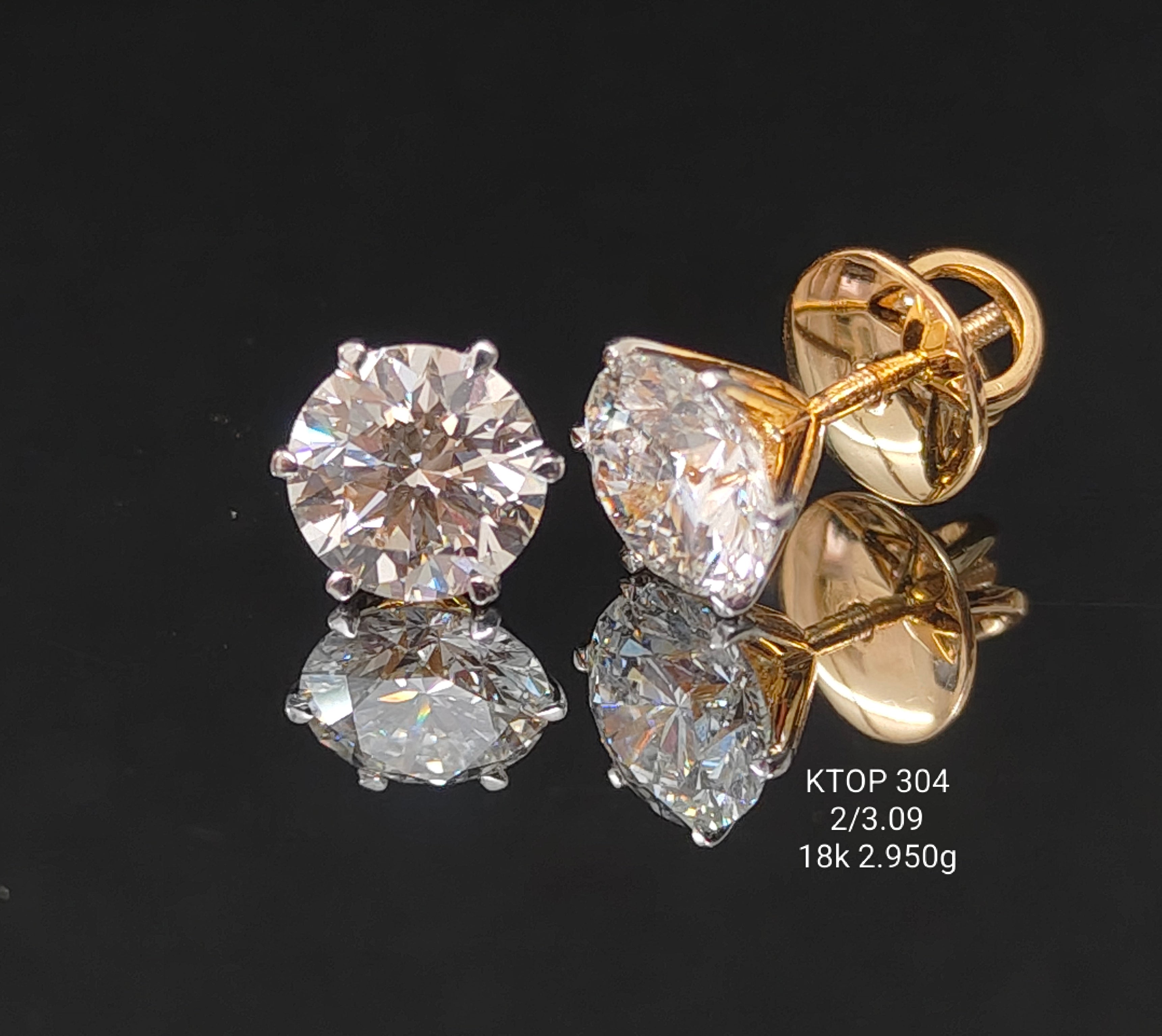3.09Ct TOPS solitaire diamonds 18K