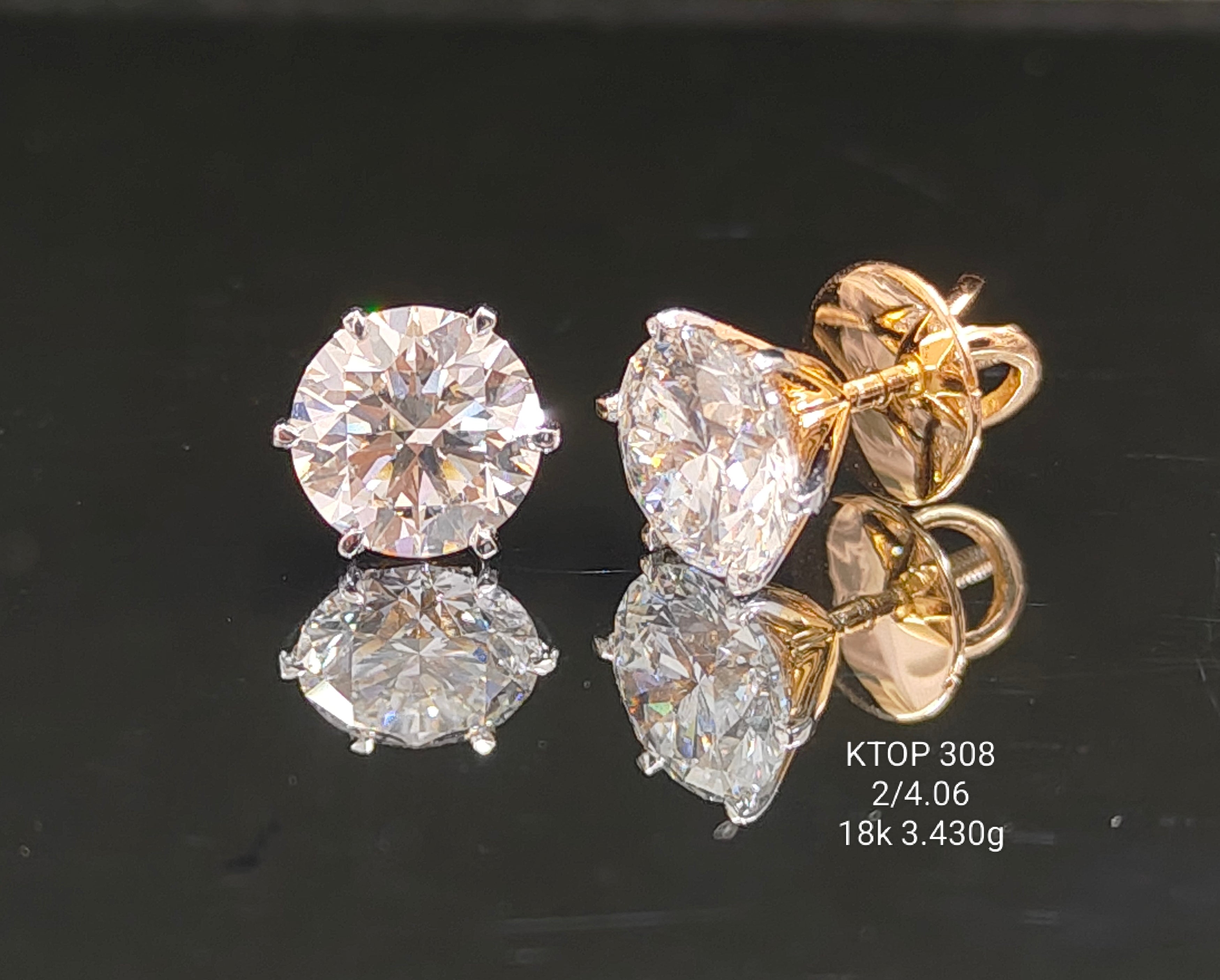 4.06Ct TOPS solitaire diamonds 18K
