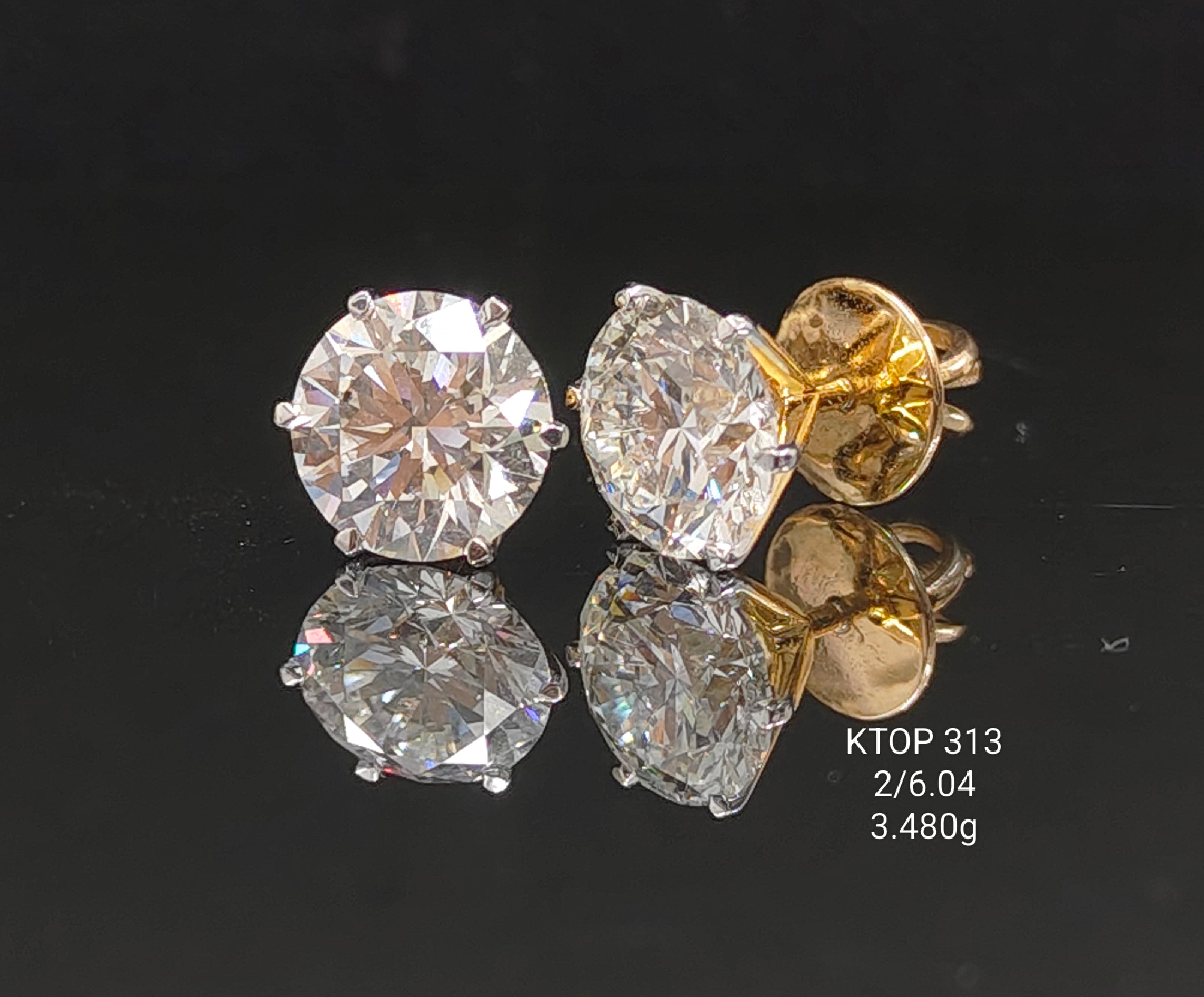 6.04Ct TOPS solitaire diamonds 18K