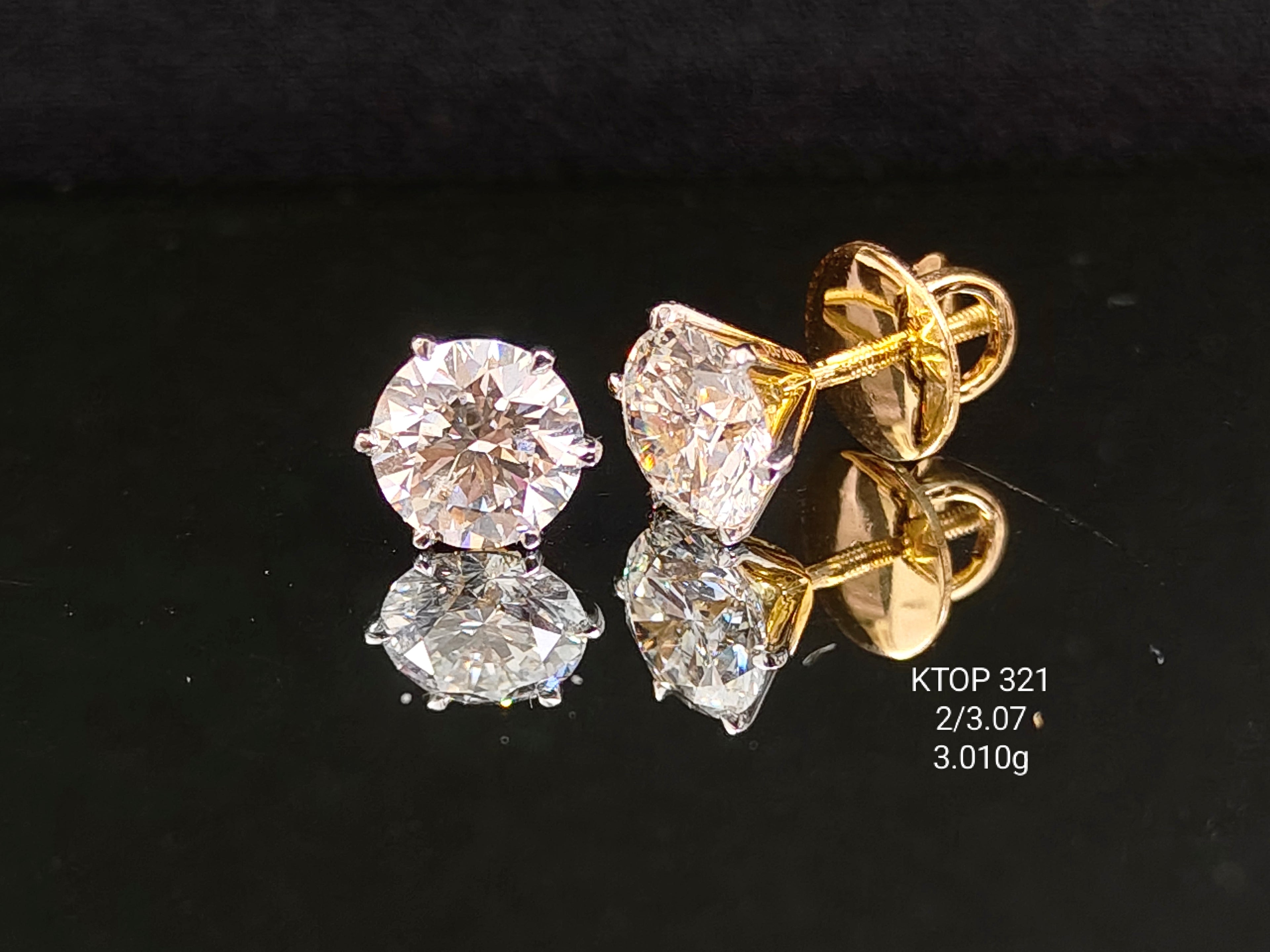 3.07Ct TOPS solitaire diamonds 18K