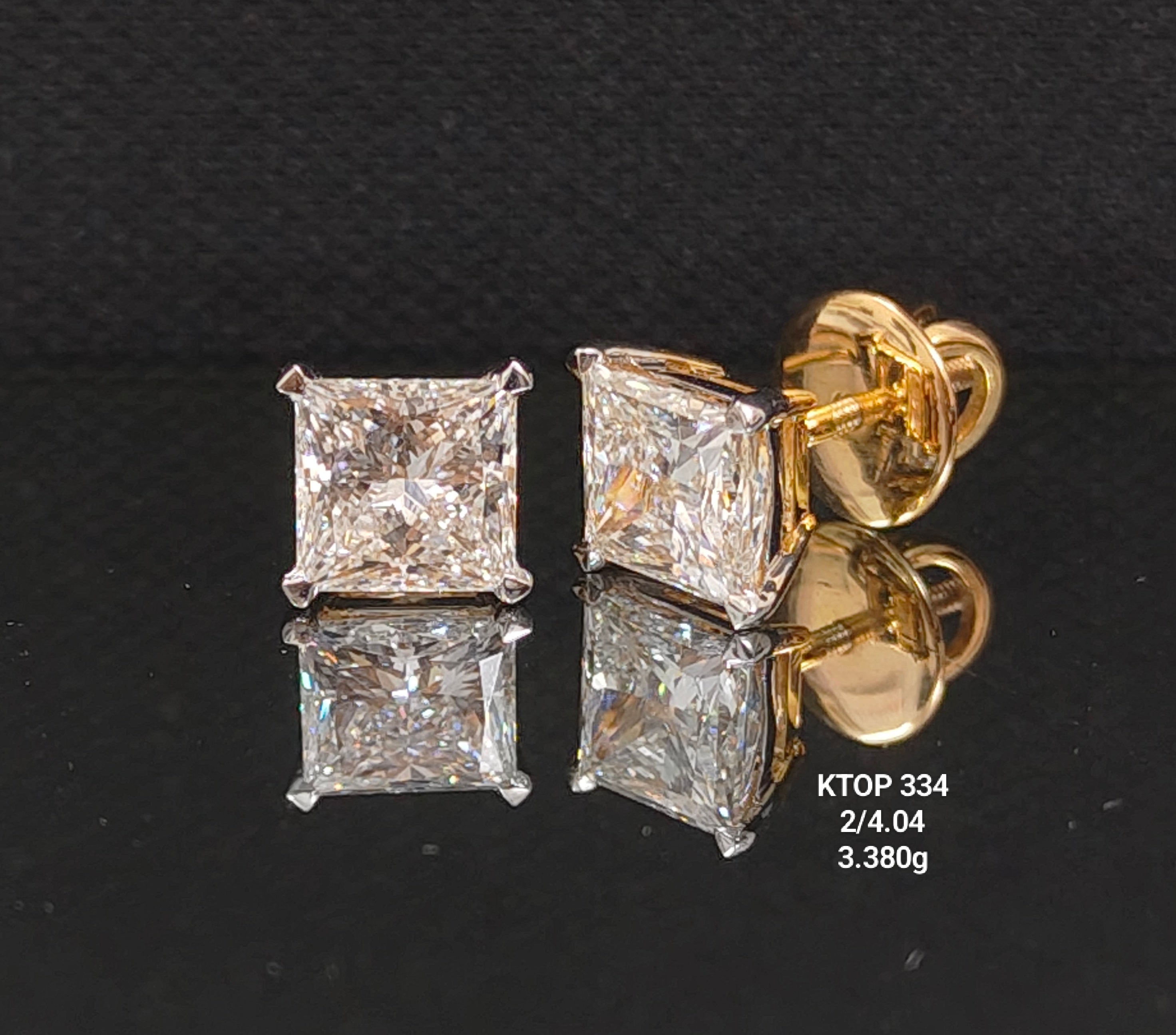 4.04Ct TOPS solitaire diamonds 18K