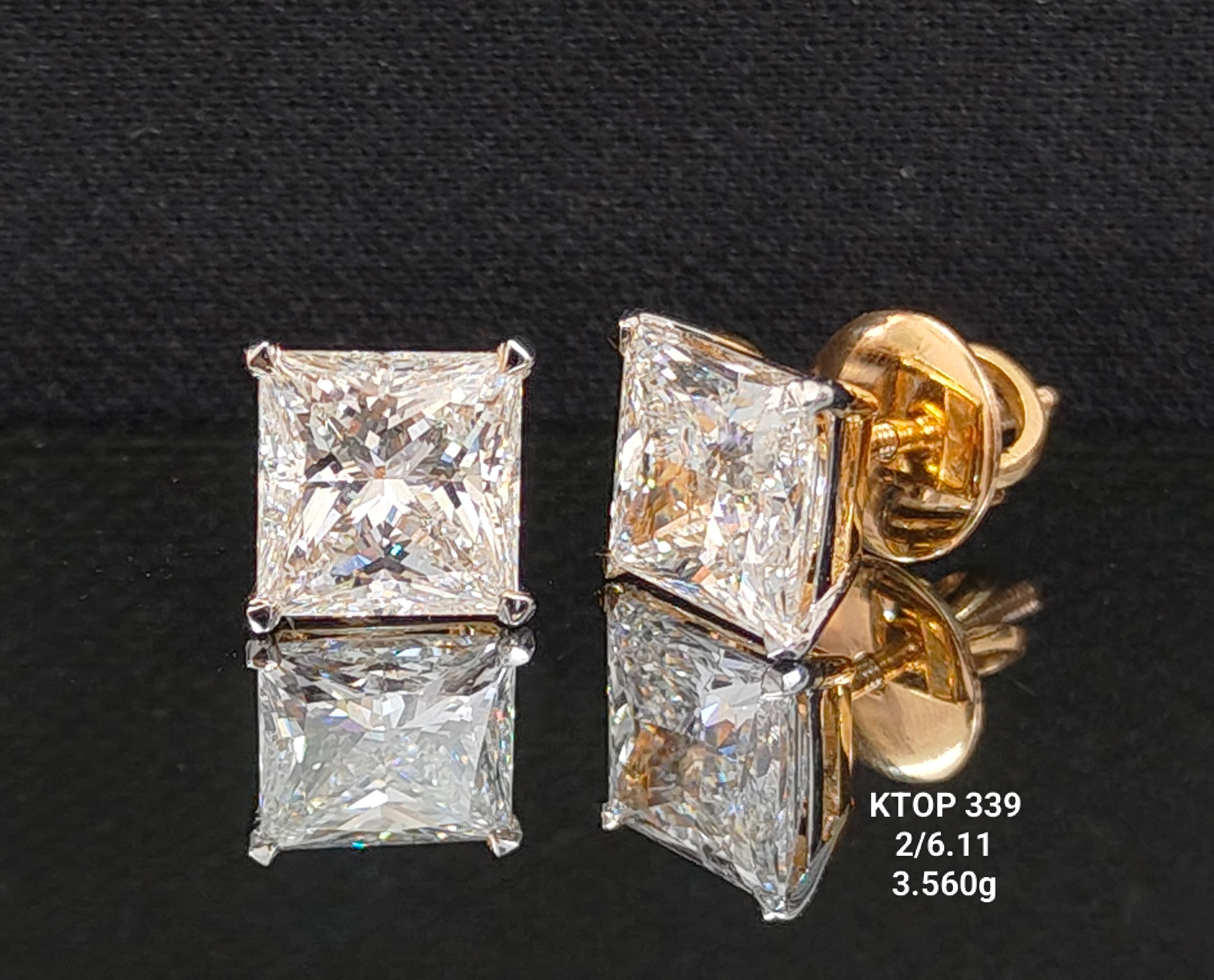 6.11Ct TOPS solitaire diamonds 18K