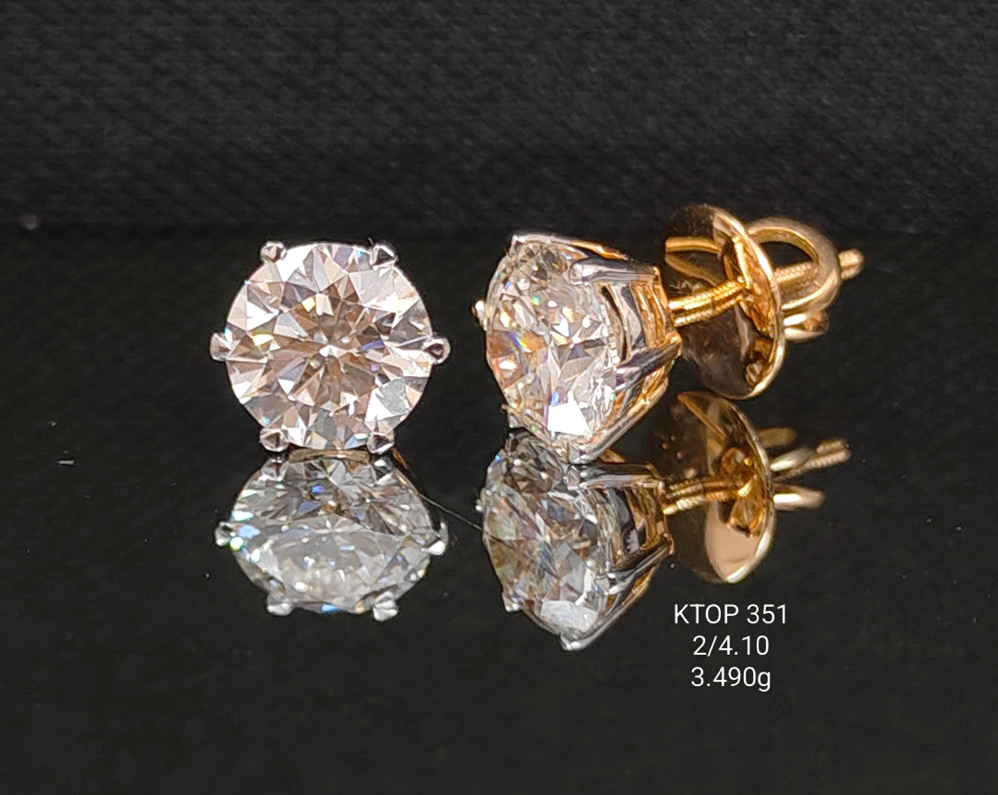 4.10Ct TOPS solitaire diamonds 18K