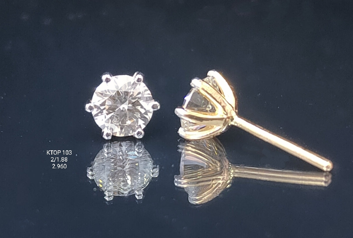 1.88Ct TOPS solitaire diamonds 18K