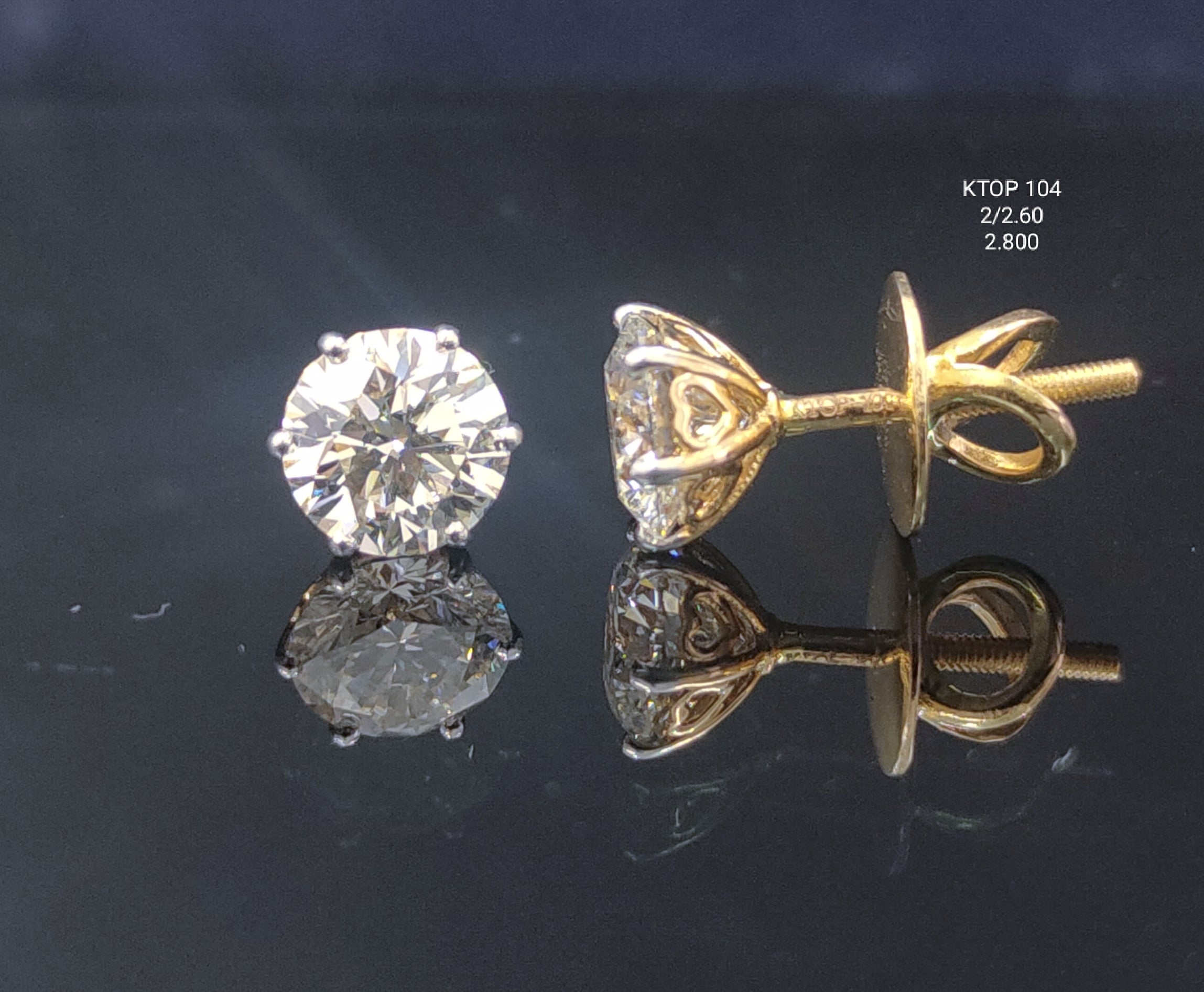 2.60Ct TOPS solitaire diamonds 18K