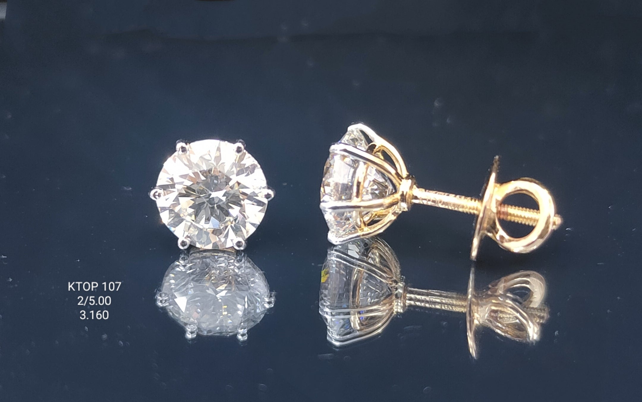 5Ct TOPS solitaire diamonds 18K