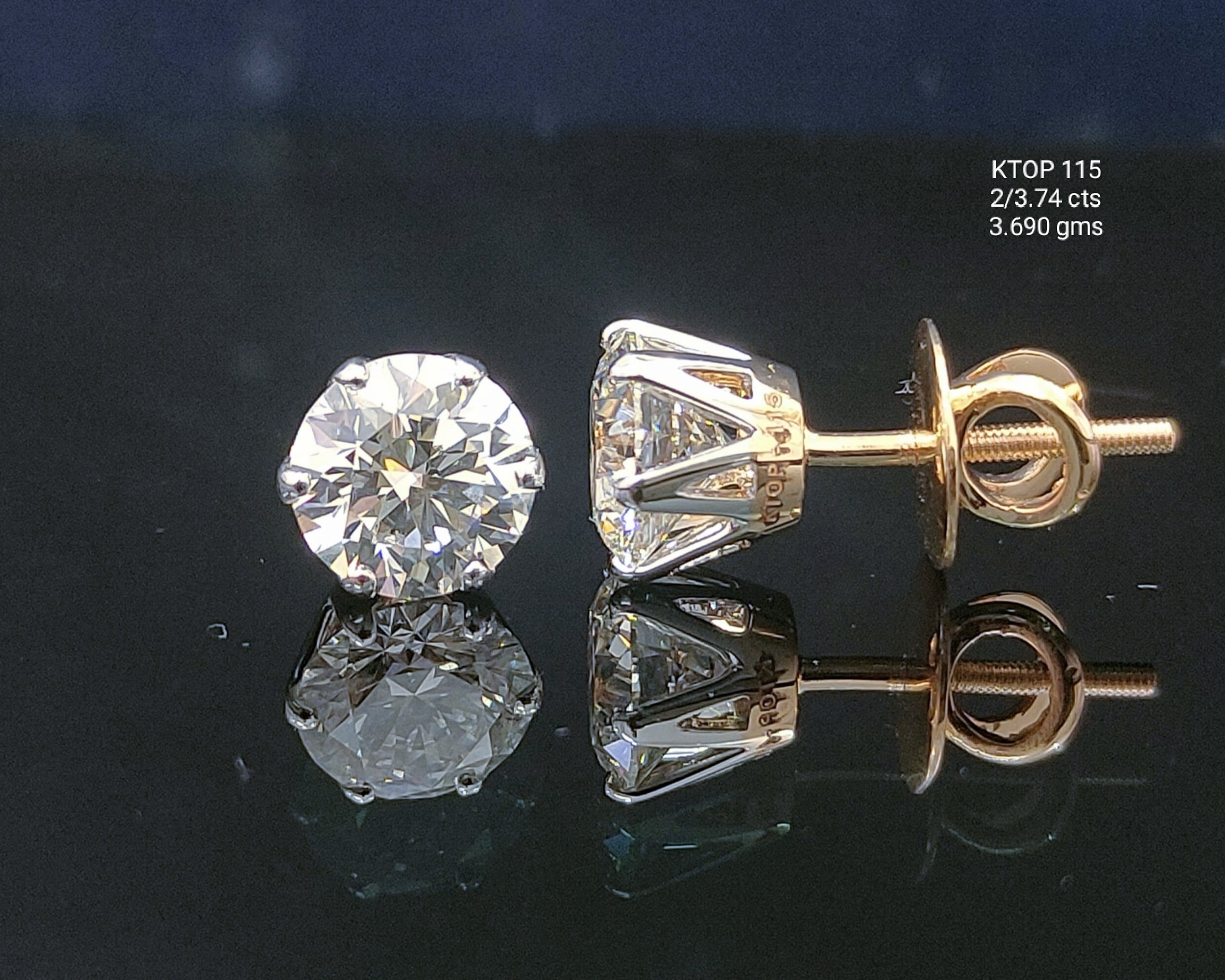 3.74Ct TOPS solitaire diamonds 18K