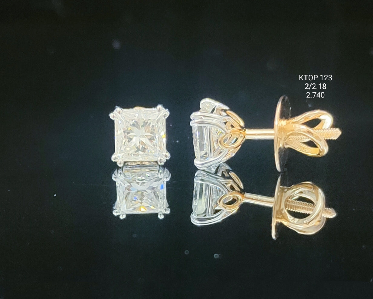 2.18Ct TOPS solitaire diamonds 18K