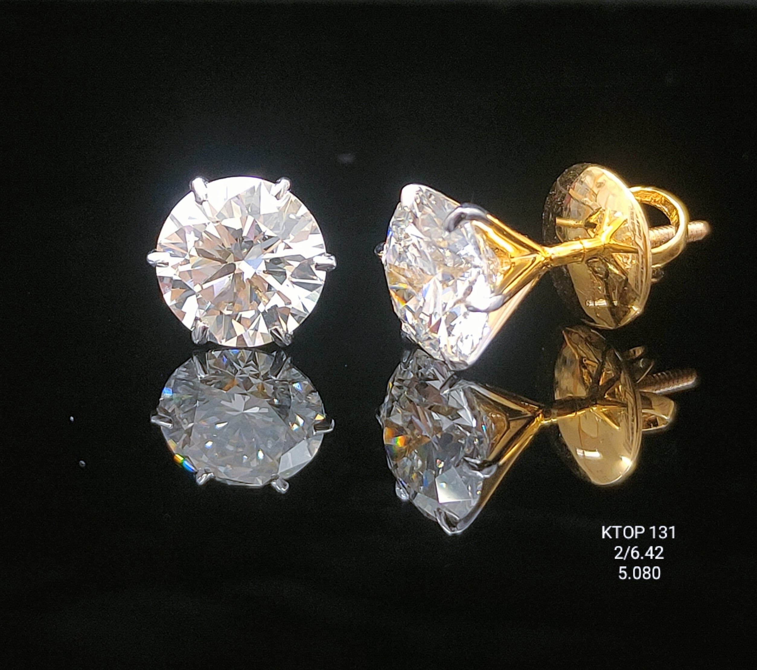 6.42Ct TOPS solitaire diamonds 18K