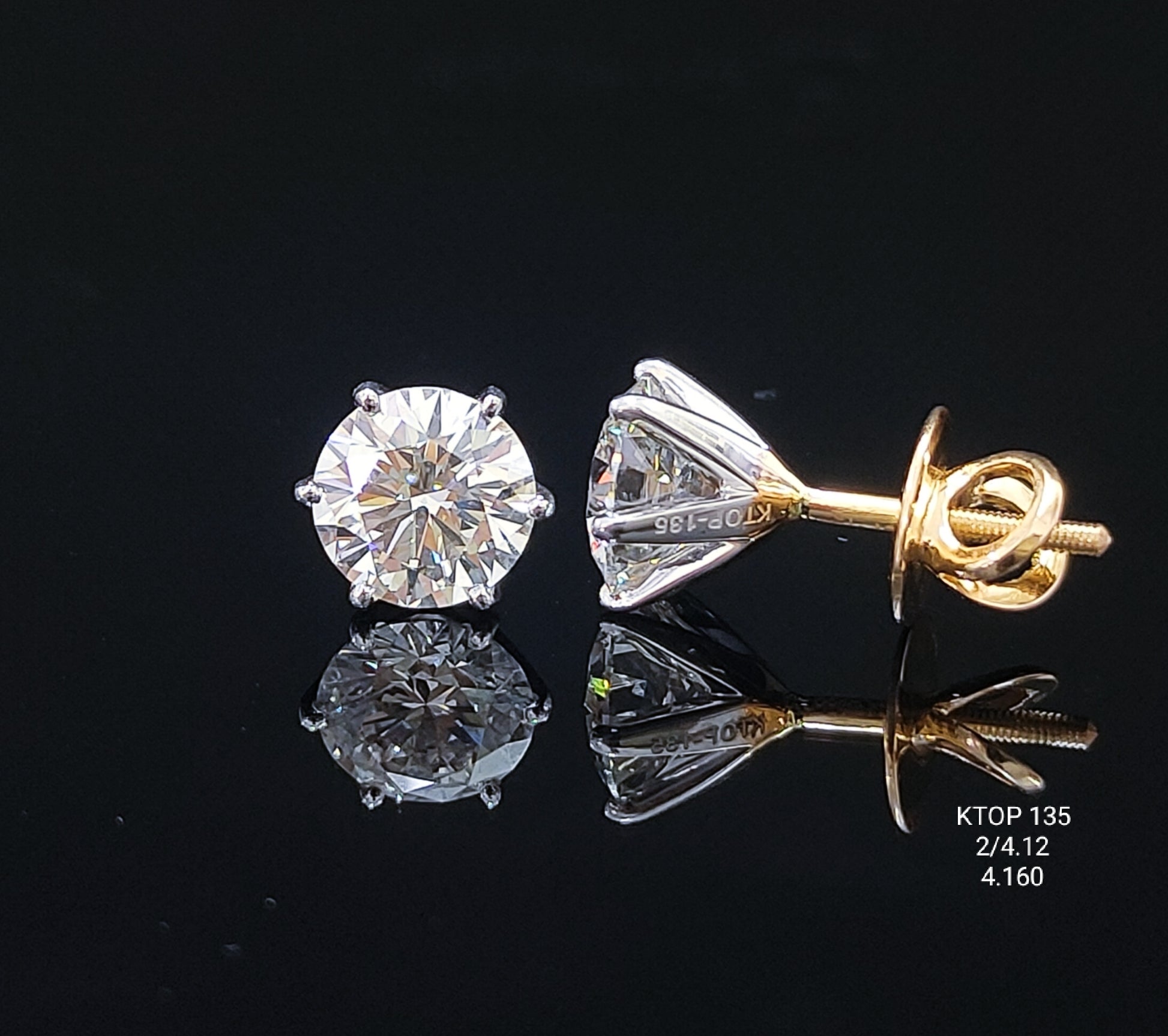 4.12Ct TOPS solitaire diamonds 18K