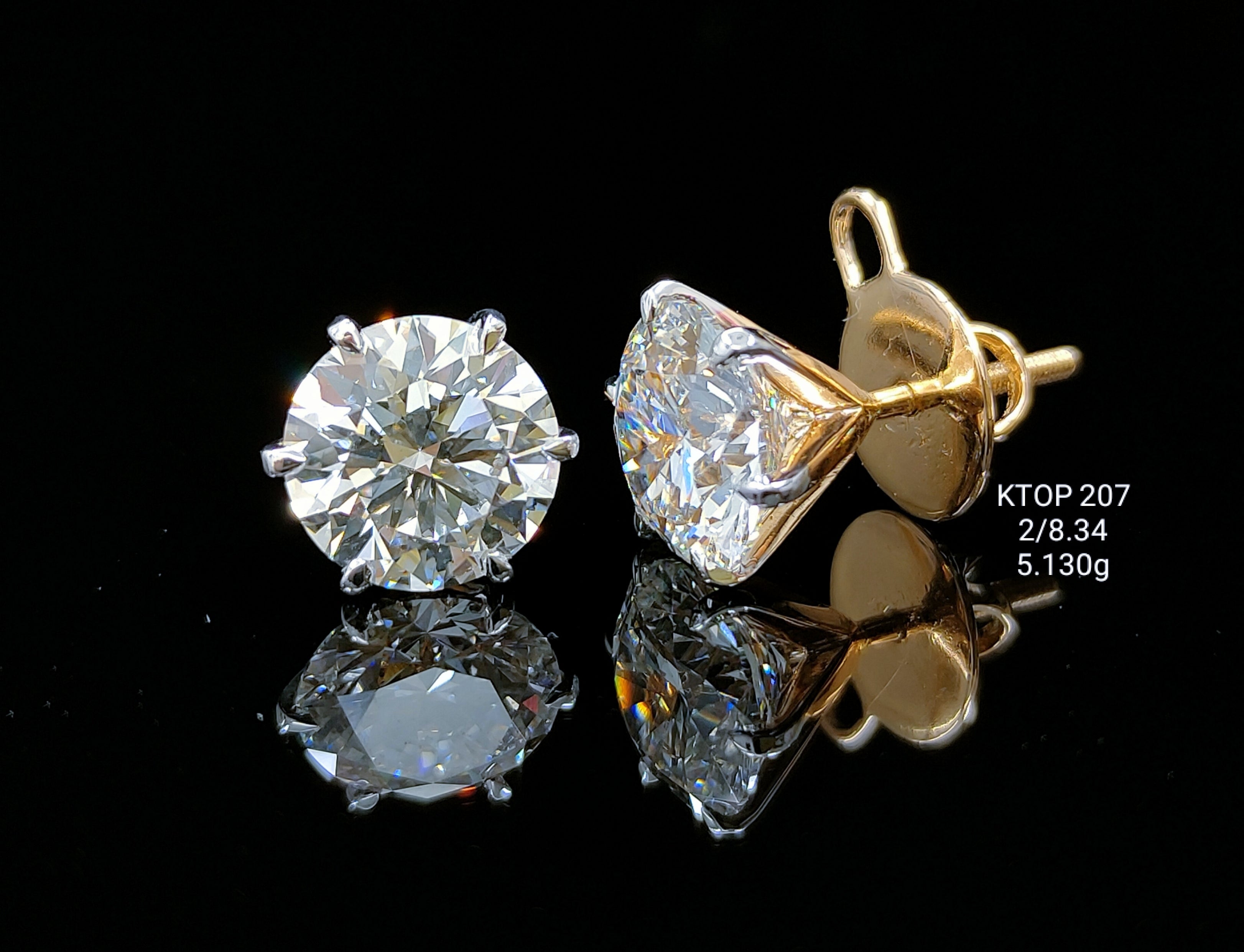 8.34Ct TOPS solitaire diamonds 18K