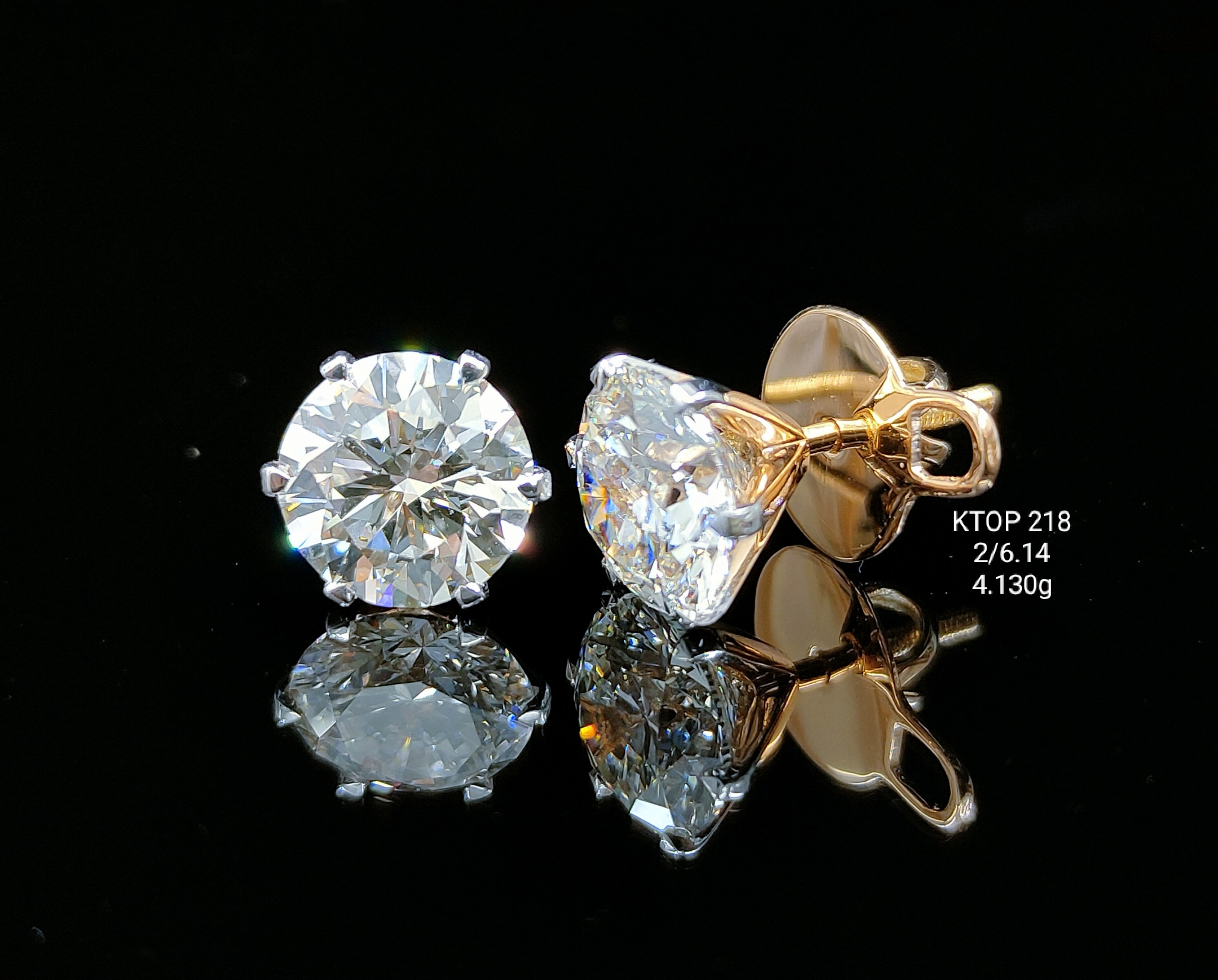 6.14Ct TOPS solitaire diamonds 18K