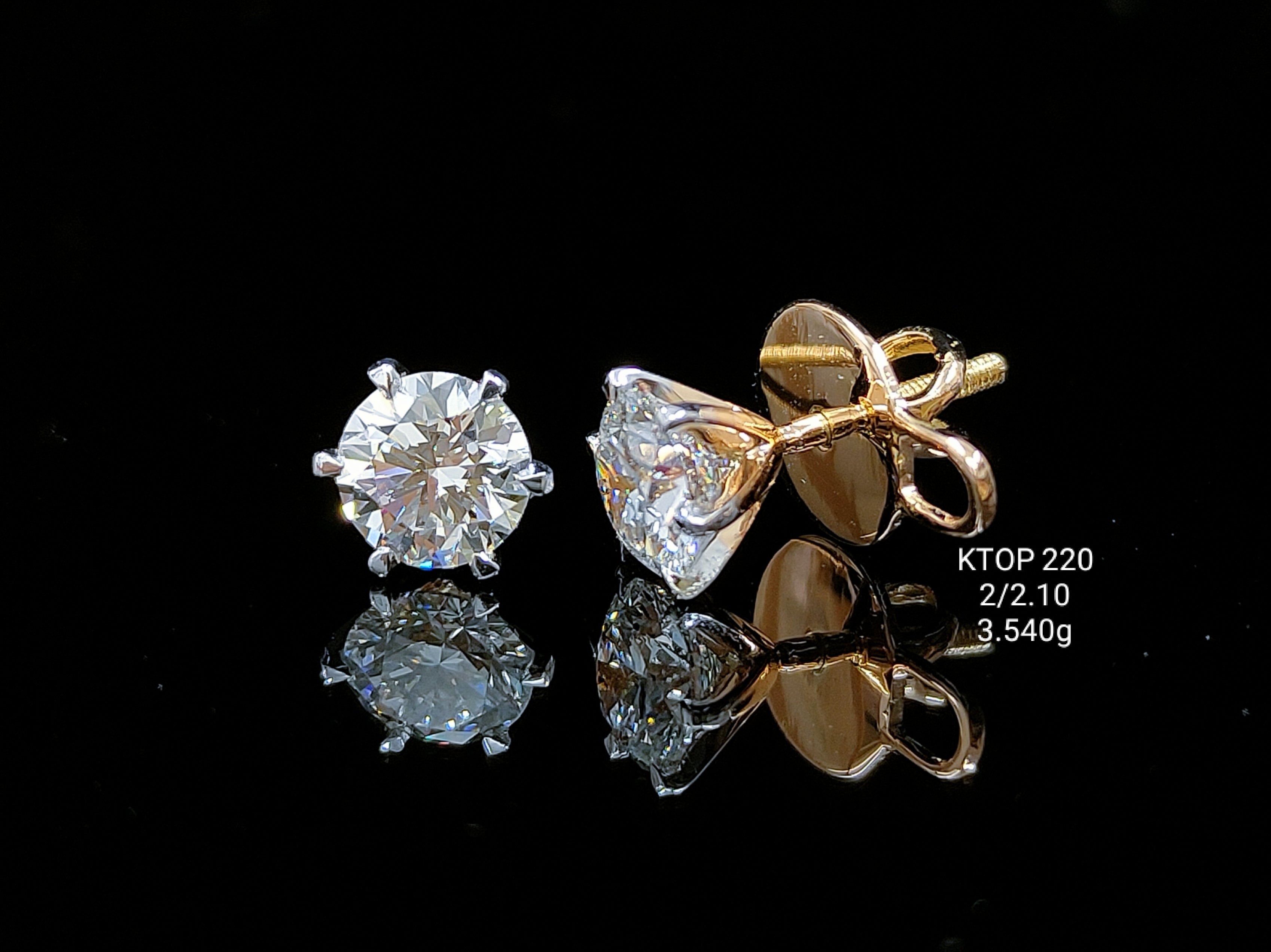 2.10Ct TOPS solitaire diamonds 18K