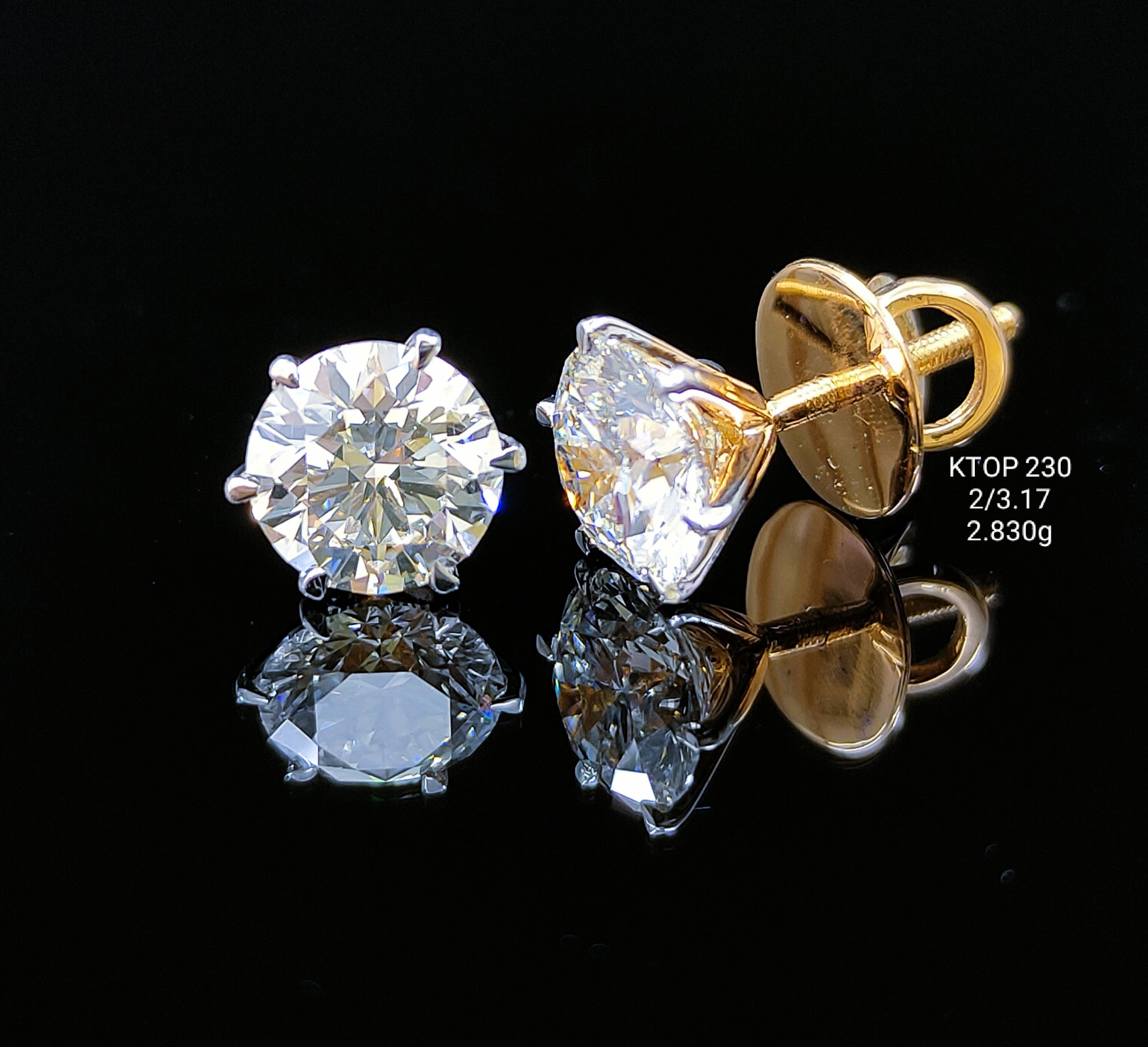 3.17Ct TOPS solitaire diamonds 18K