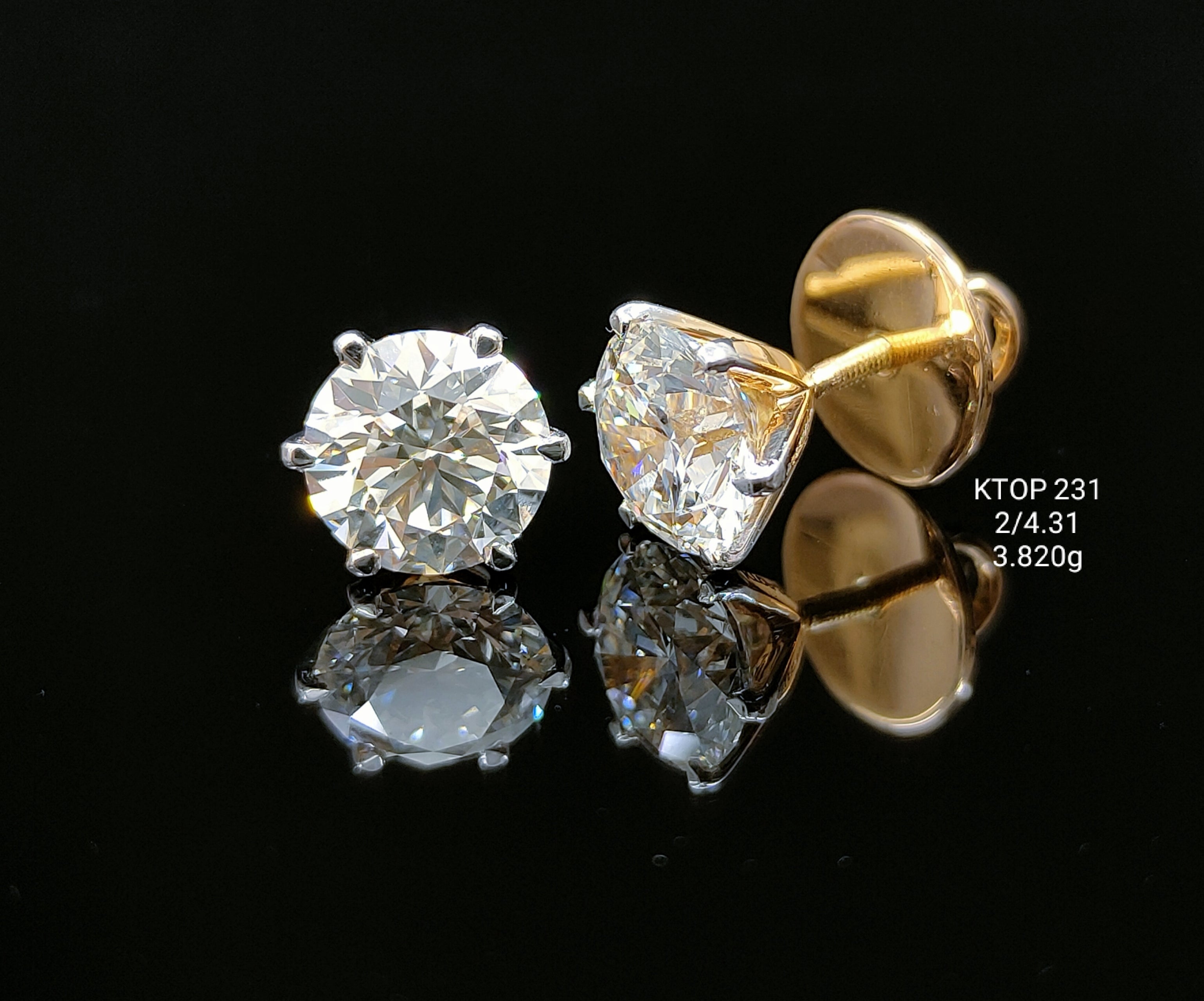 4.31Ct TOPS solitaire diamonds 18K