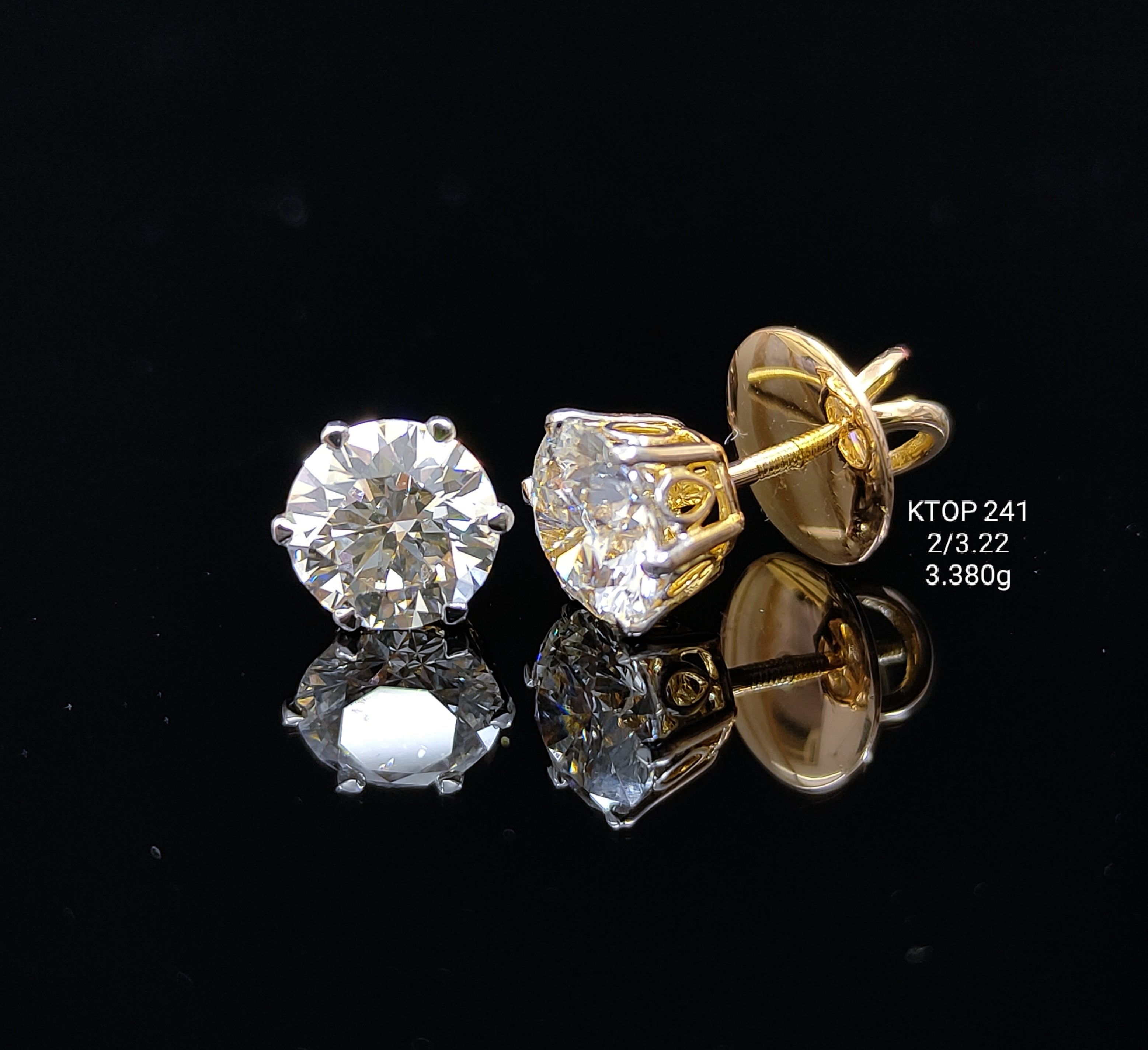 3.22Ct TOPS solitaire diamonds 18K