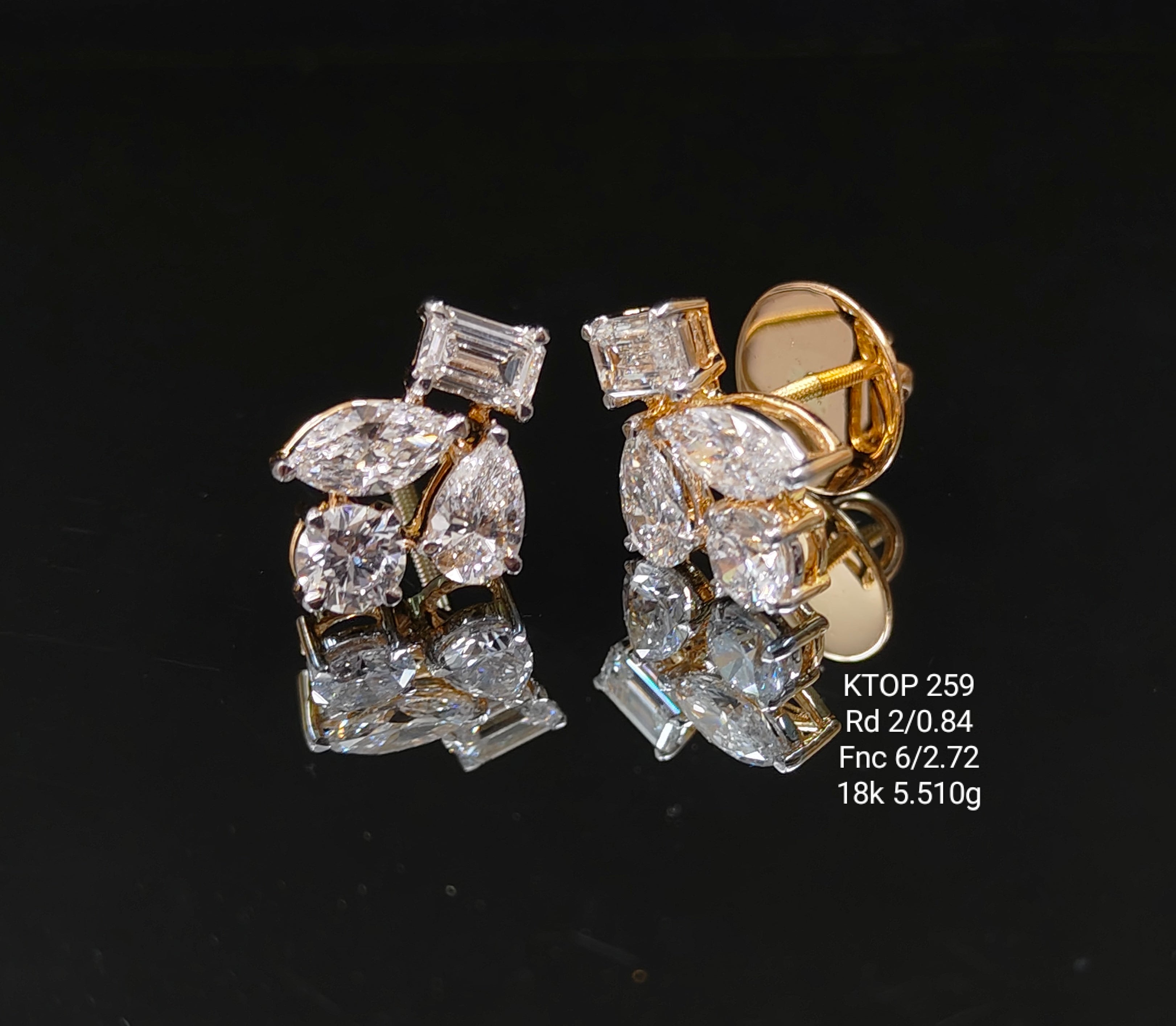 3.59Ct TOPS solitaire diamonds 18K