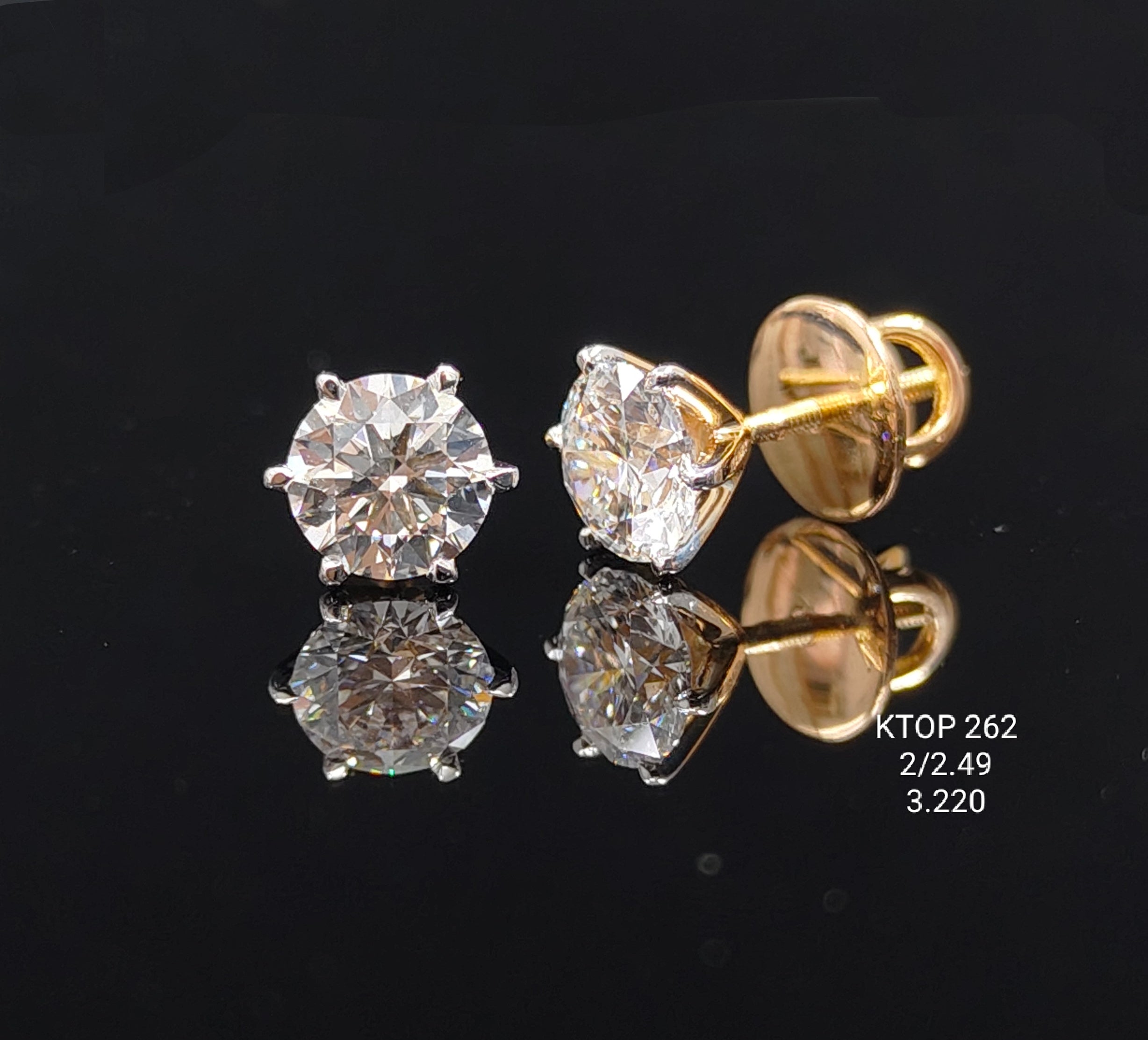 2.49Ct TOPS solitaire diamonds 18K