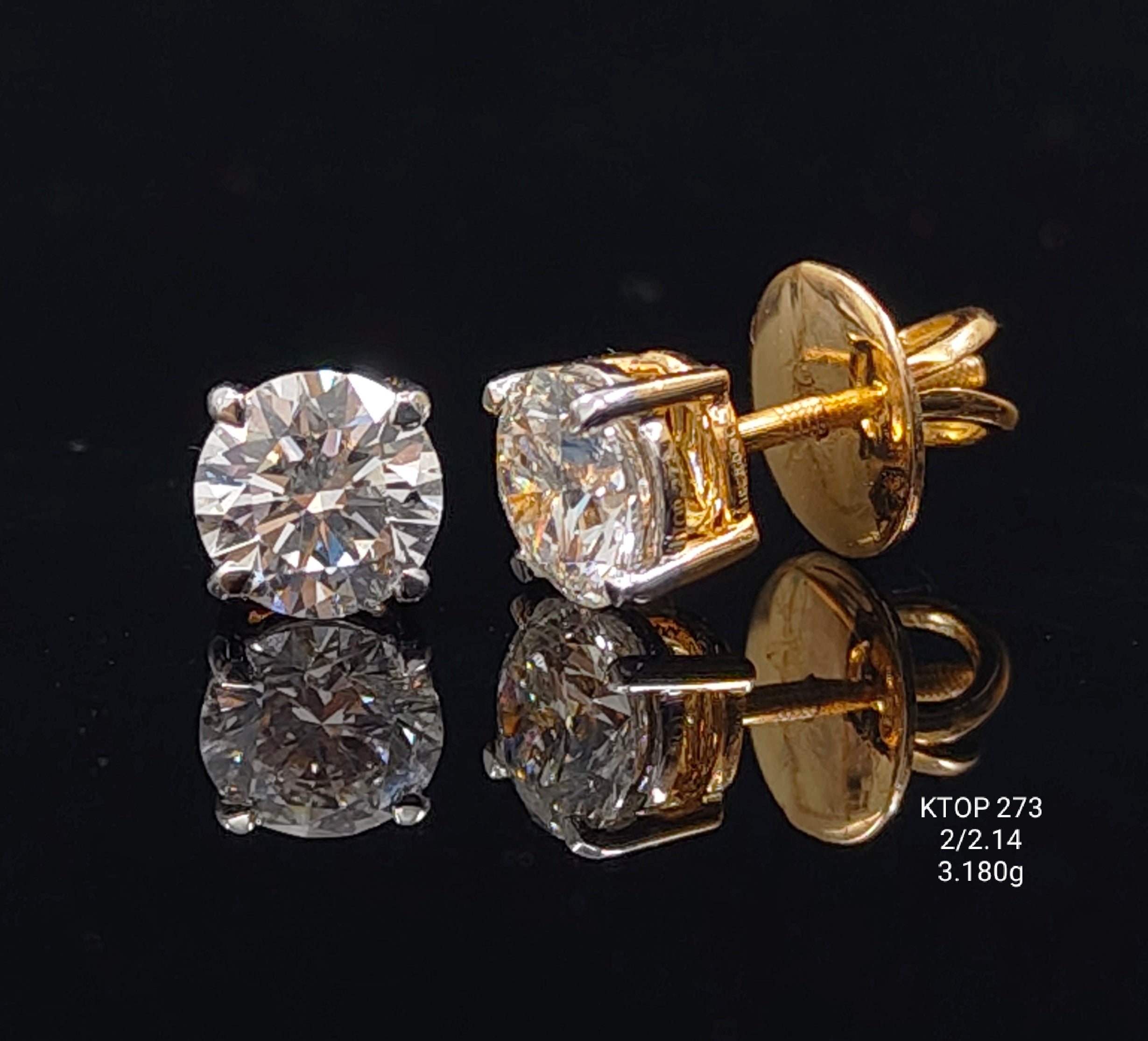 2.14Ct TOPS solitaire diamonds 18K