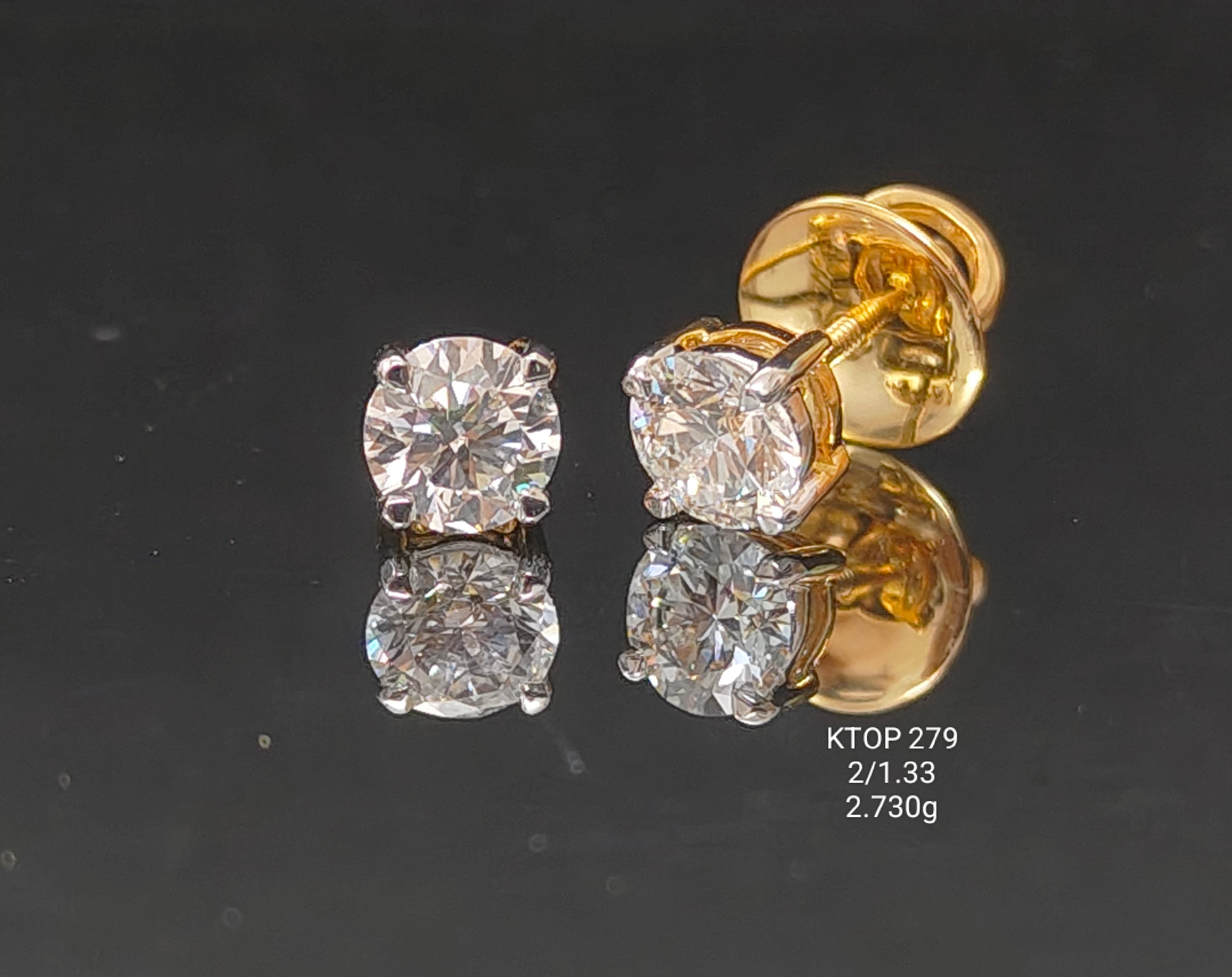 1.33Ct TOPS solitaire diamonds 18K