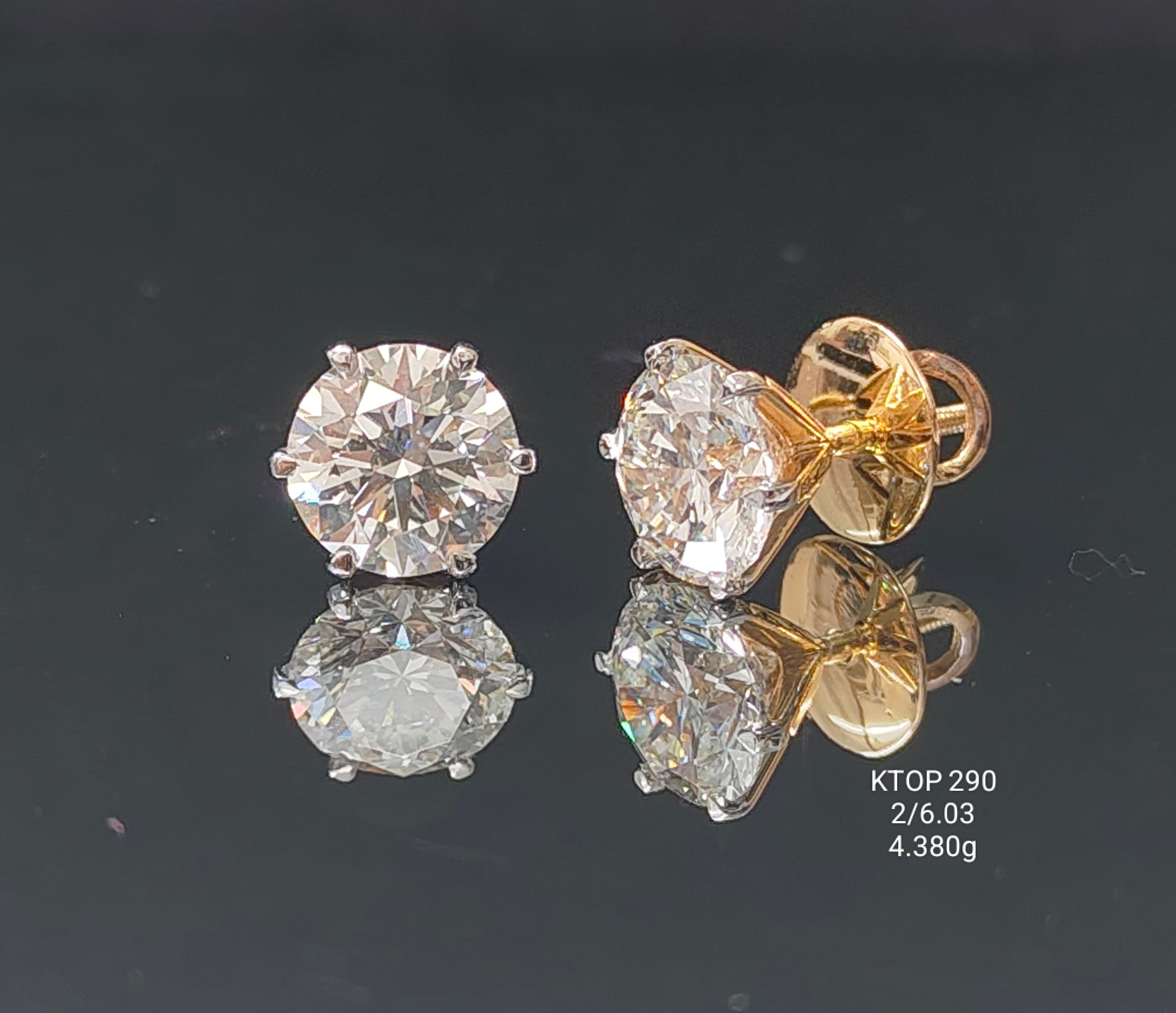 6.03Ct TOPS solitaire diamonds 18K