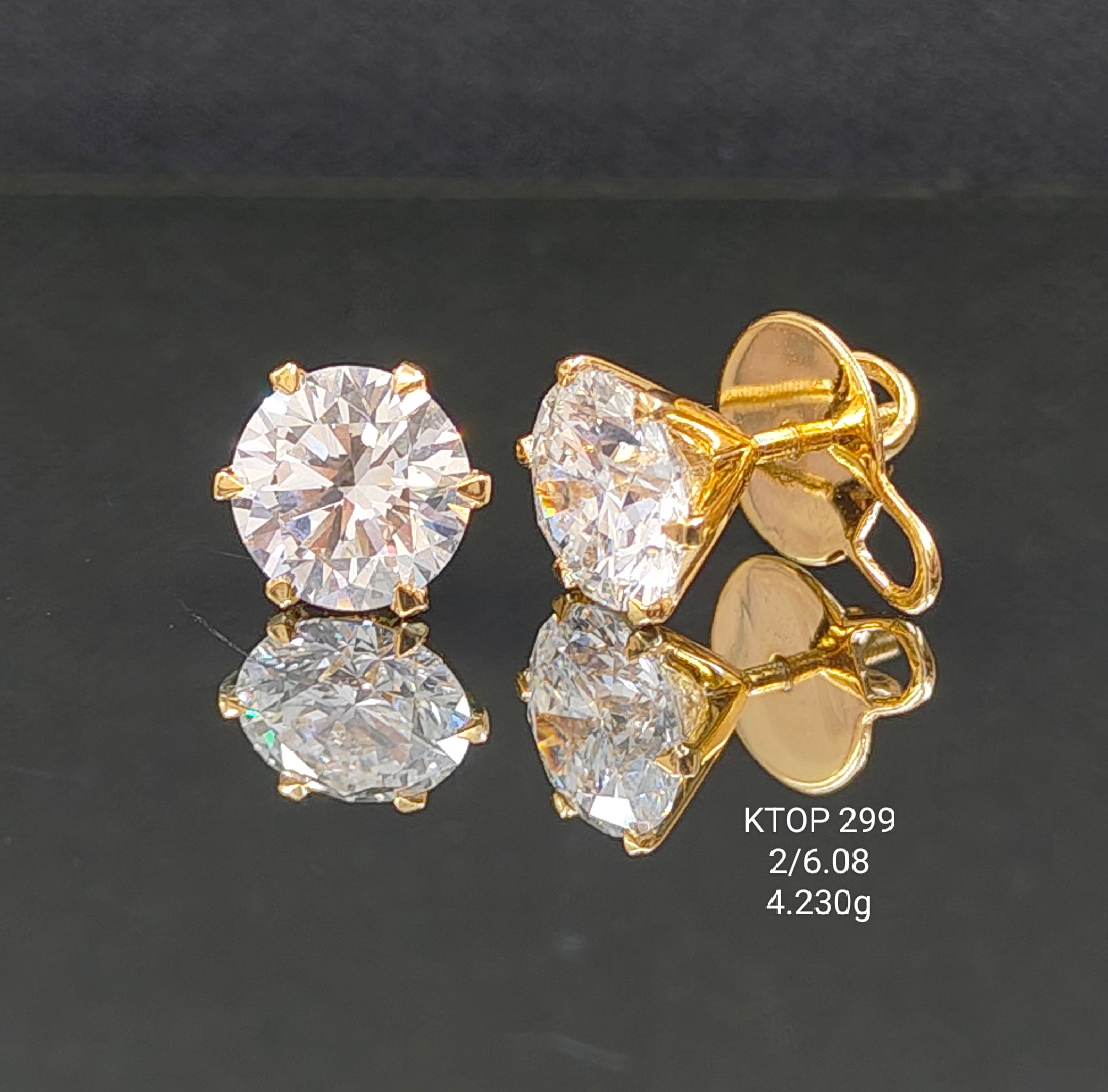6.08Ct TOPS solitaire diamonds 18K