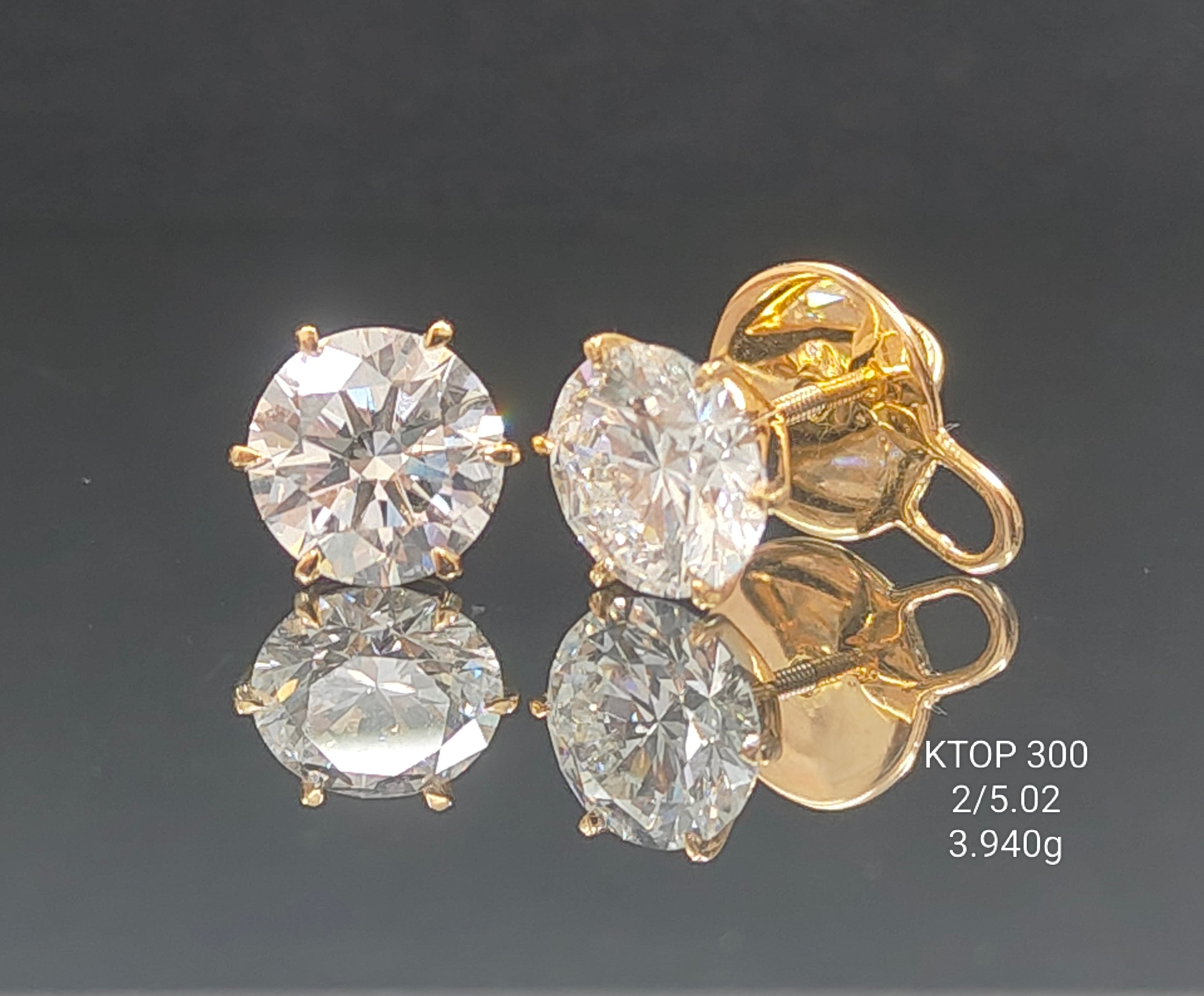 5.02Ct TOPS solitaire diamonds 18K