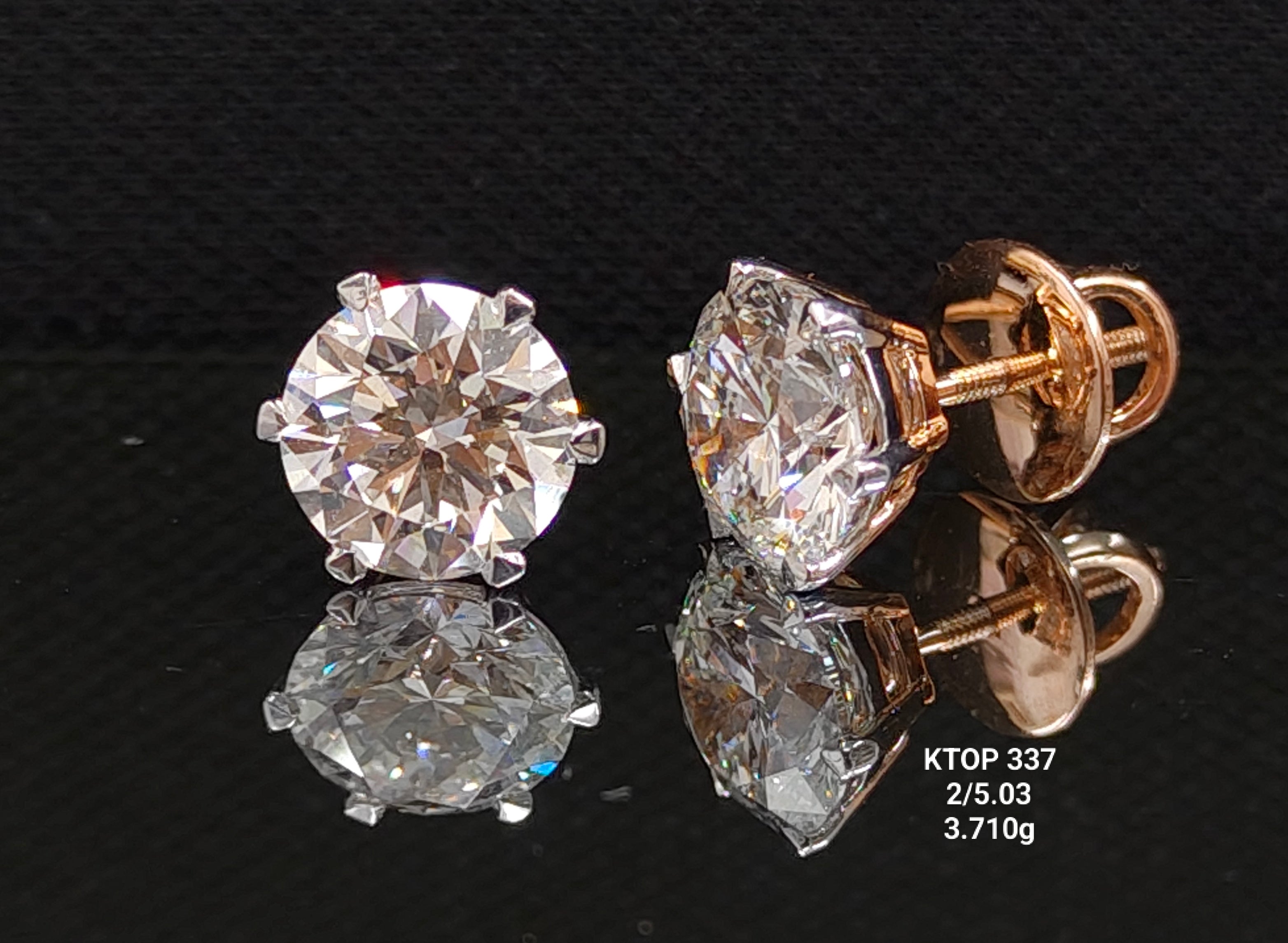 5.03Ct TOPS solitaire diamonds 18K