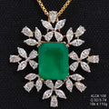 3.74 carat fancy shaped lab-grown diamond locket in 18kt gold, front view
