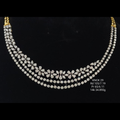 13.30 carat fancy and round shaped lab-grown diamond necklace in 14kt gold, front view
